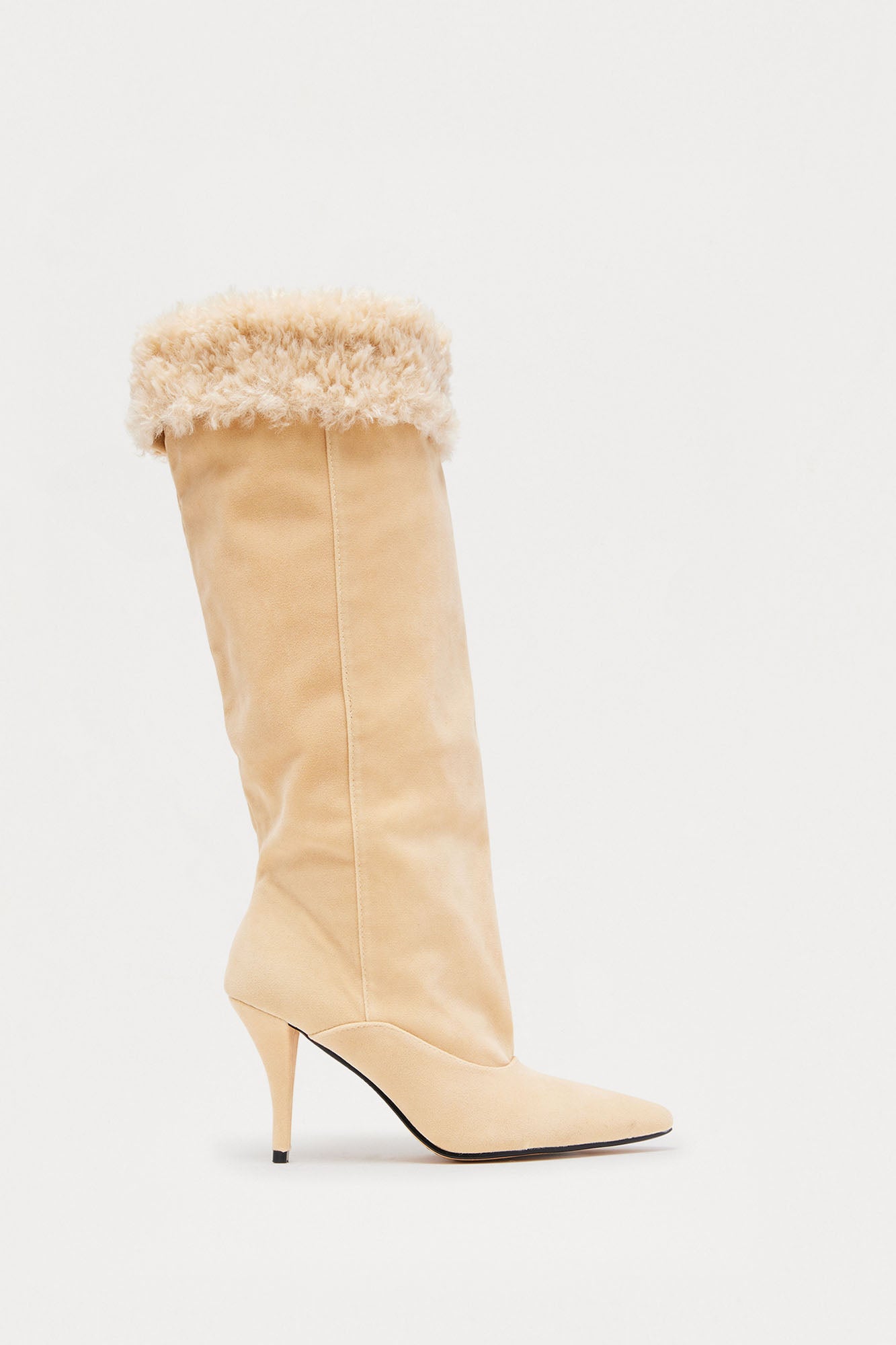 Seattle Ruched Knee High Boots - Sand