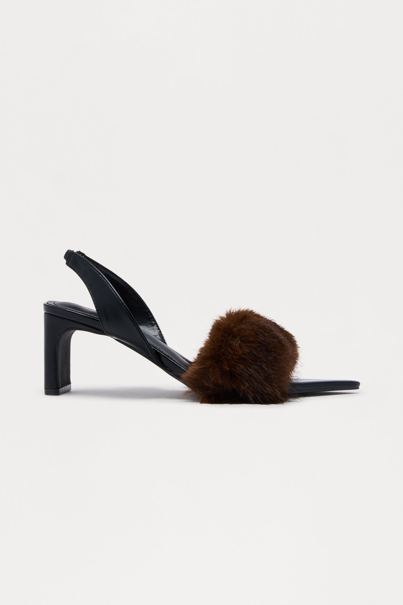 Mag Faux Fur Slingback Pumps - Black