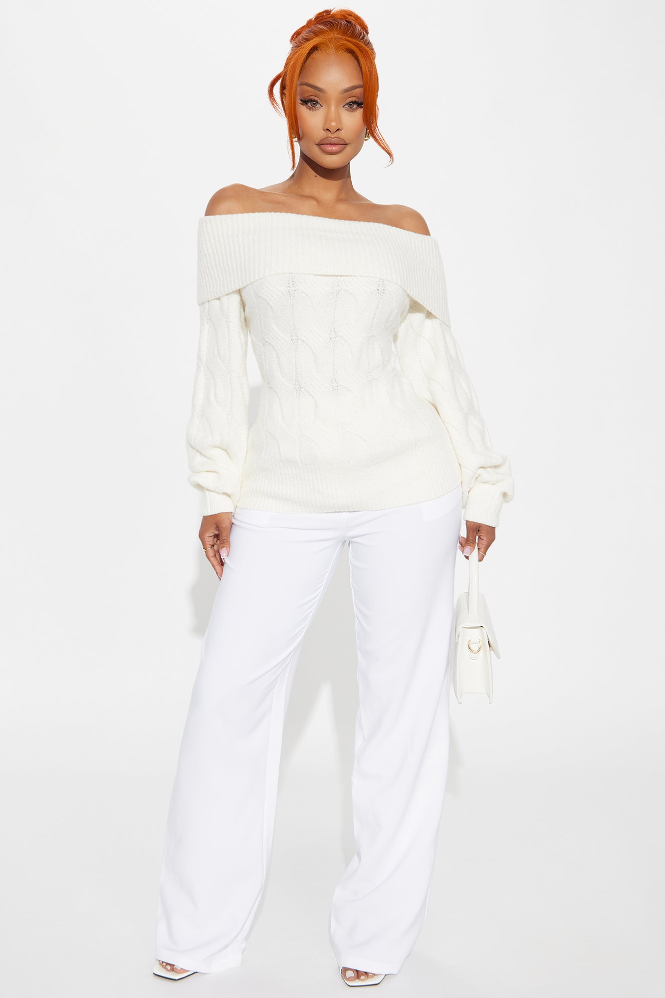 Mila Off Shoulder Sweater - Ivory