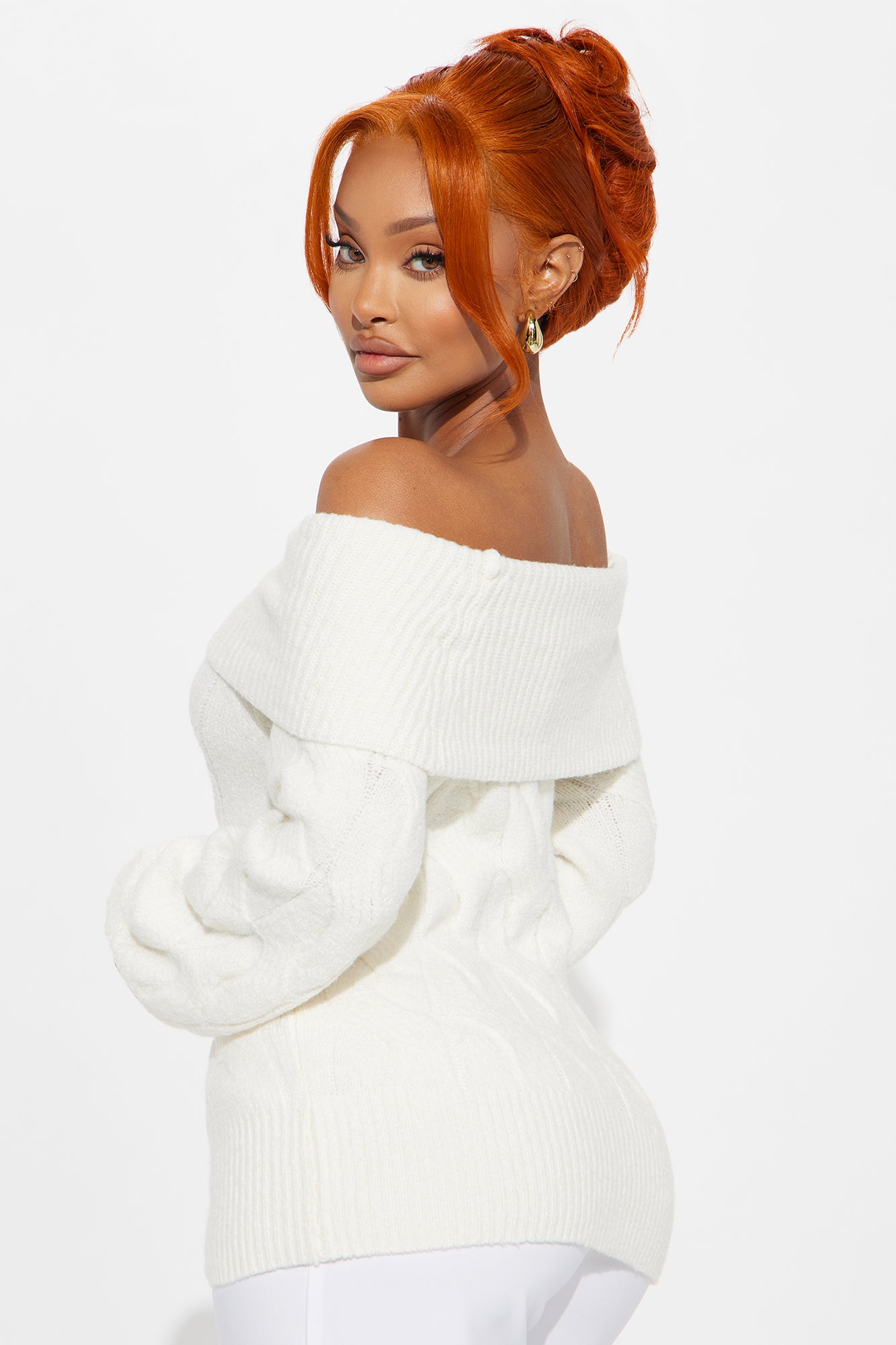 Mila Off Shoulder Sweater - Ivory