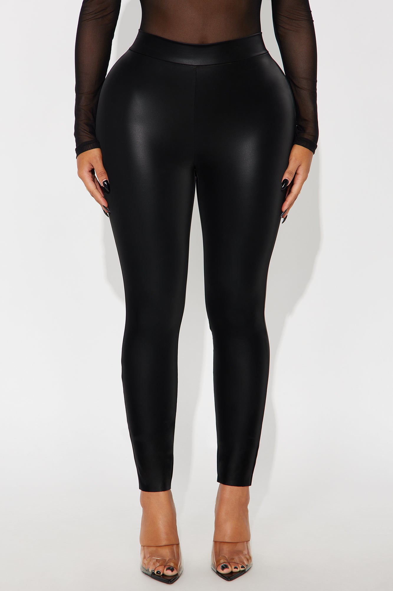 Molten Love Liquid Faux Leather Leggings - Black