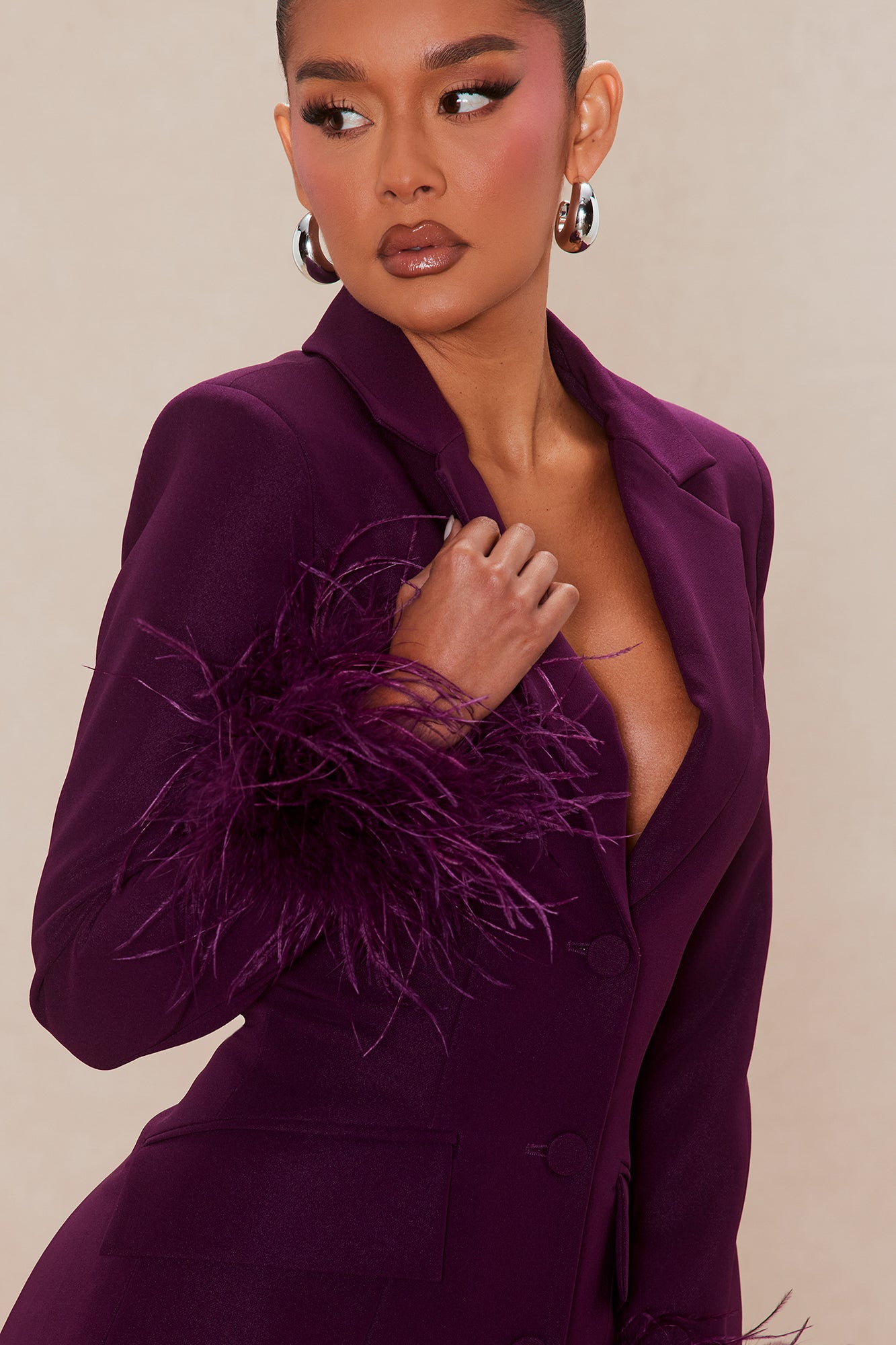 Mirage Blazer Mini Dress - Plum