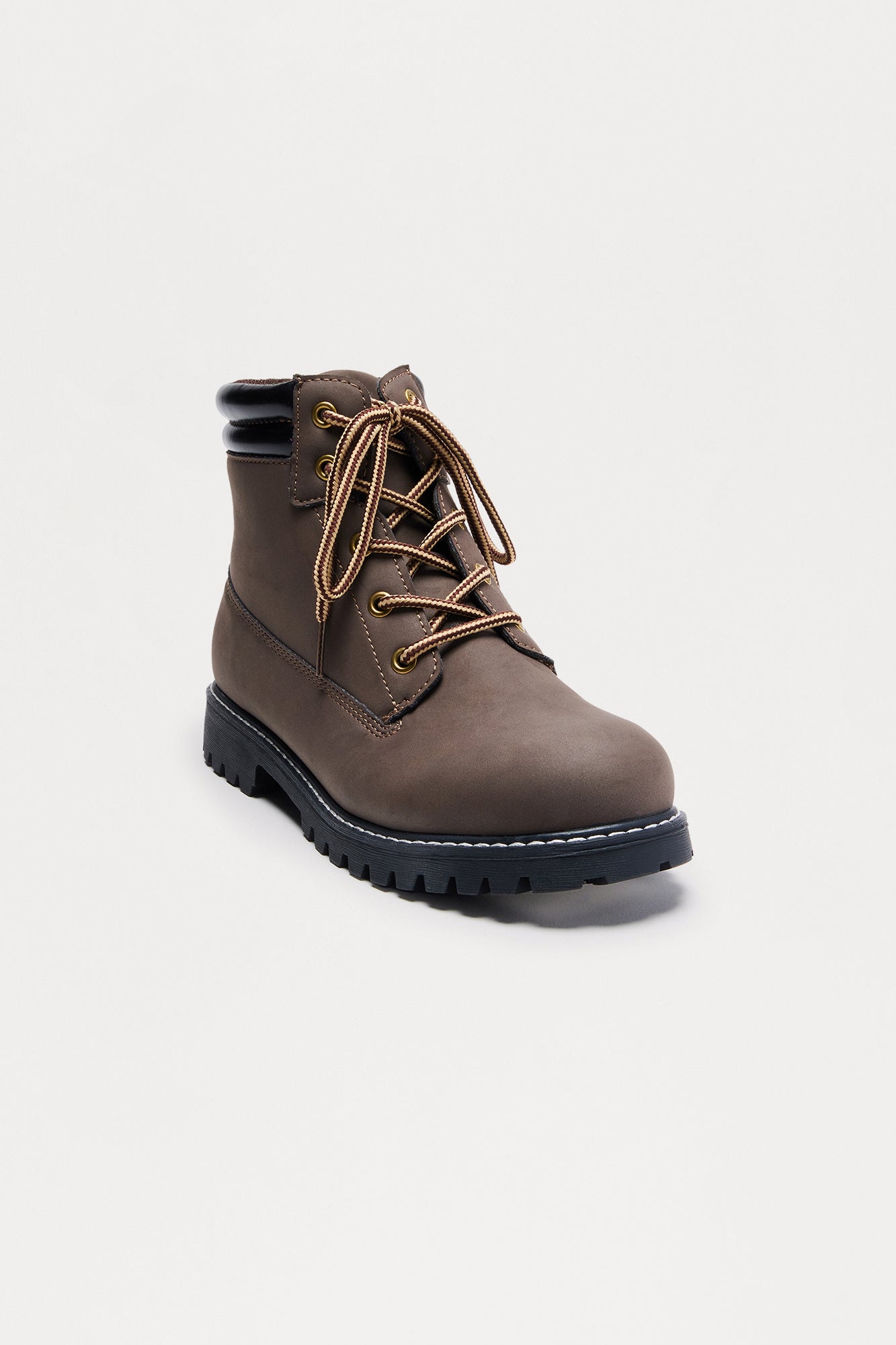Mini Let's Get To Work Lace Up Boots - Brown