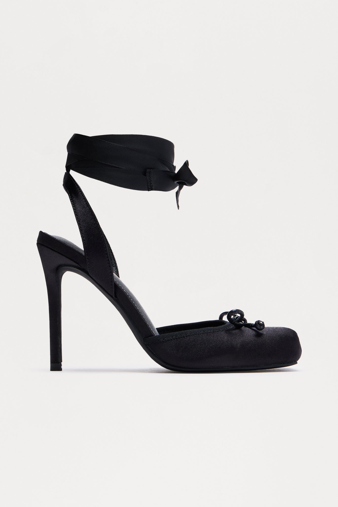 Pirouette Satin Ballet Pumps - Black