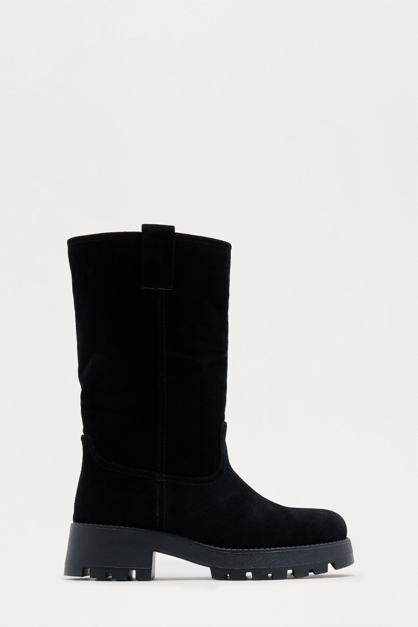 Monterey Faux Suede Boots - Black