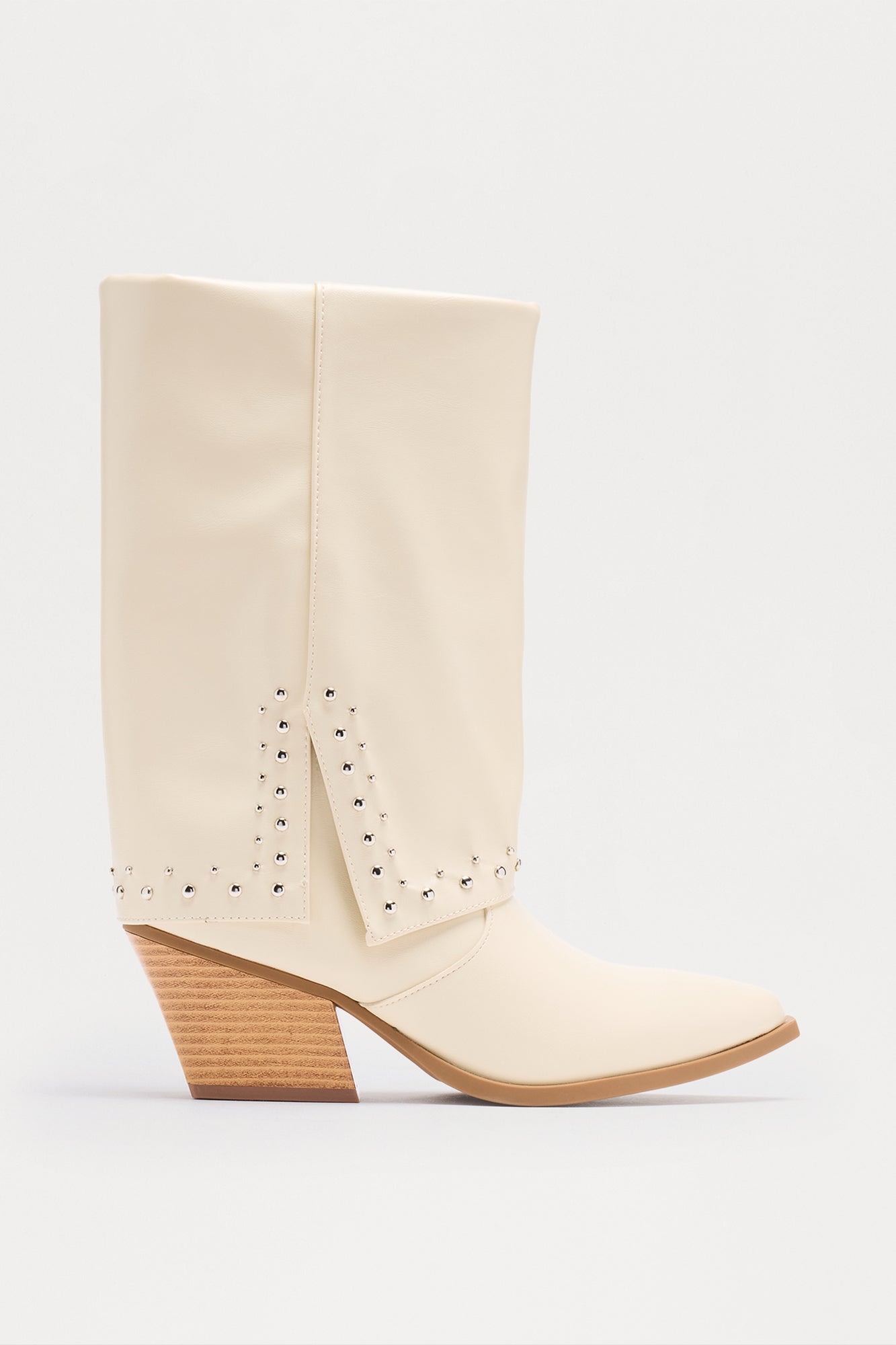 Thatcher Studded Overlay Booties - Ivory