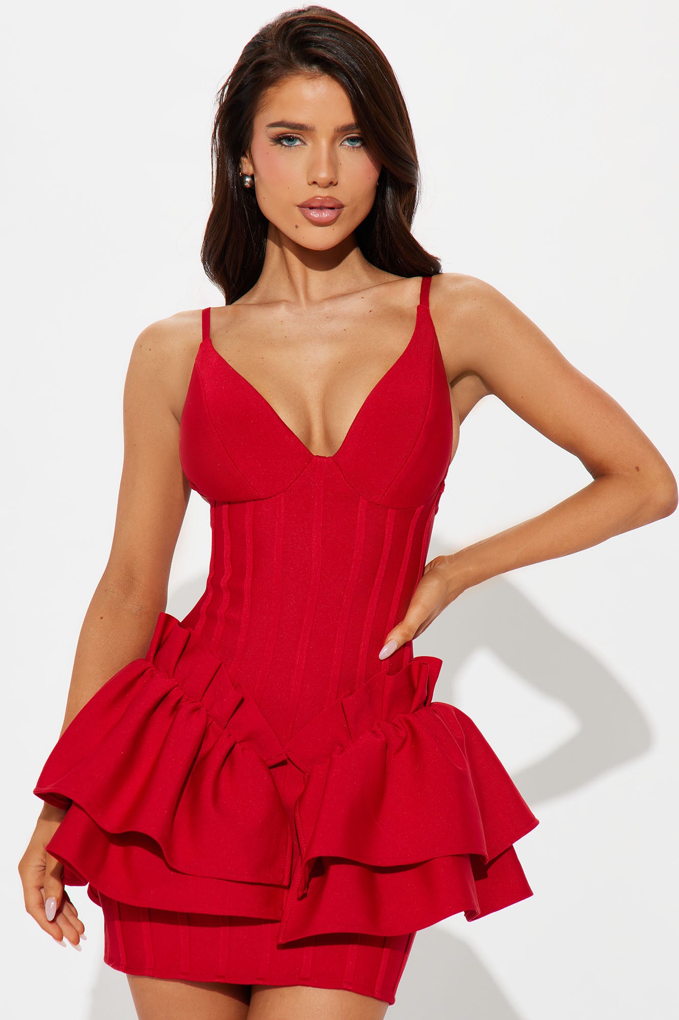 Romantic Beginnings Bandage Mini Dress - Red