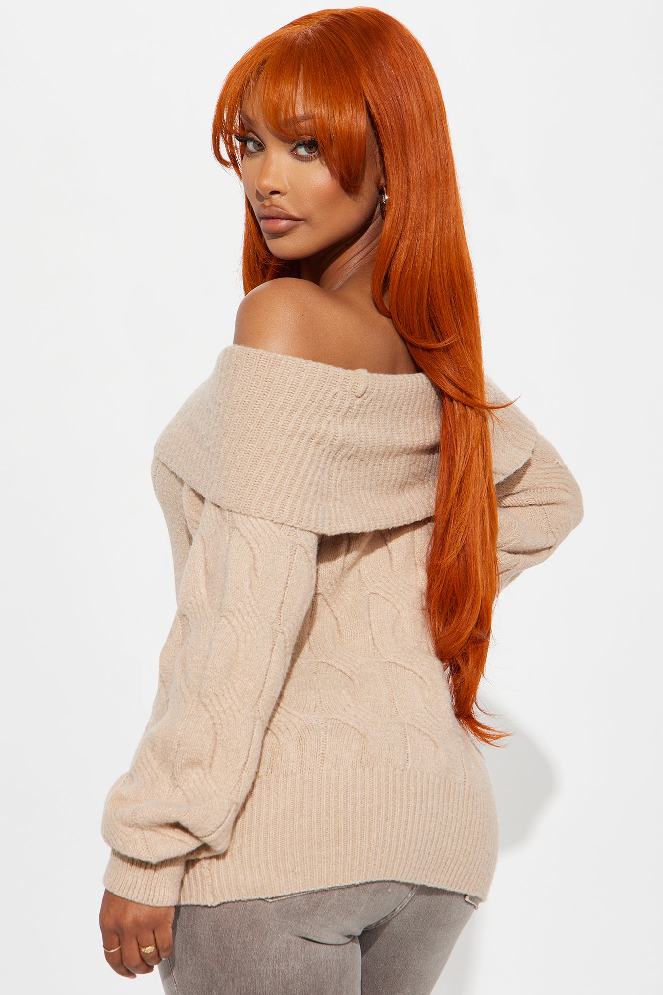 Mila Off Shoulder Sweater - Mocha