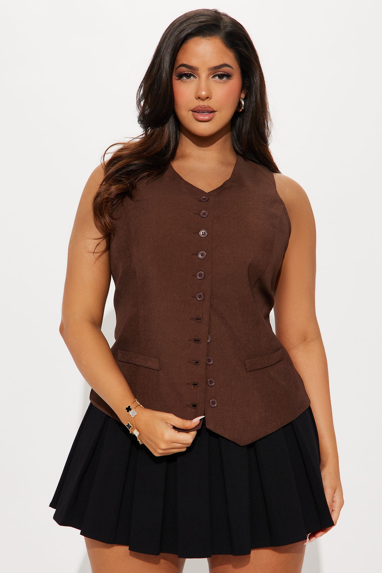 Brooklyn Babe Vest Top - Chocolate