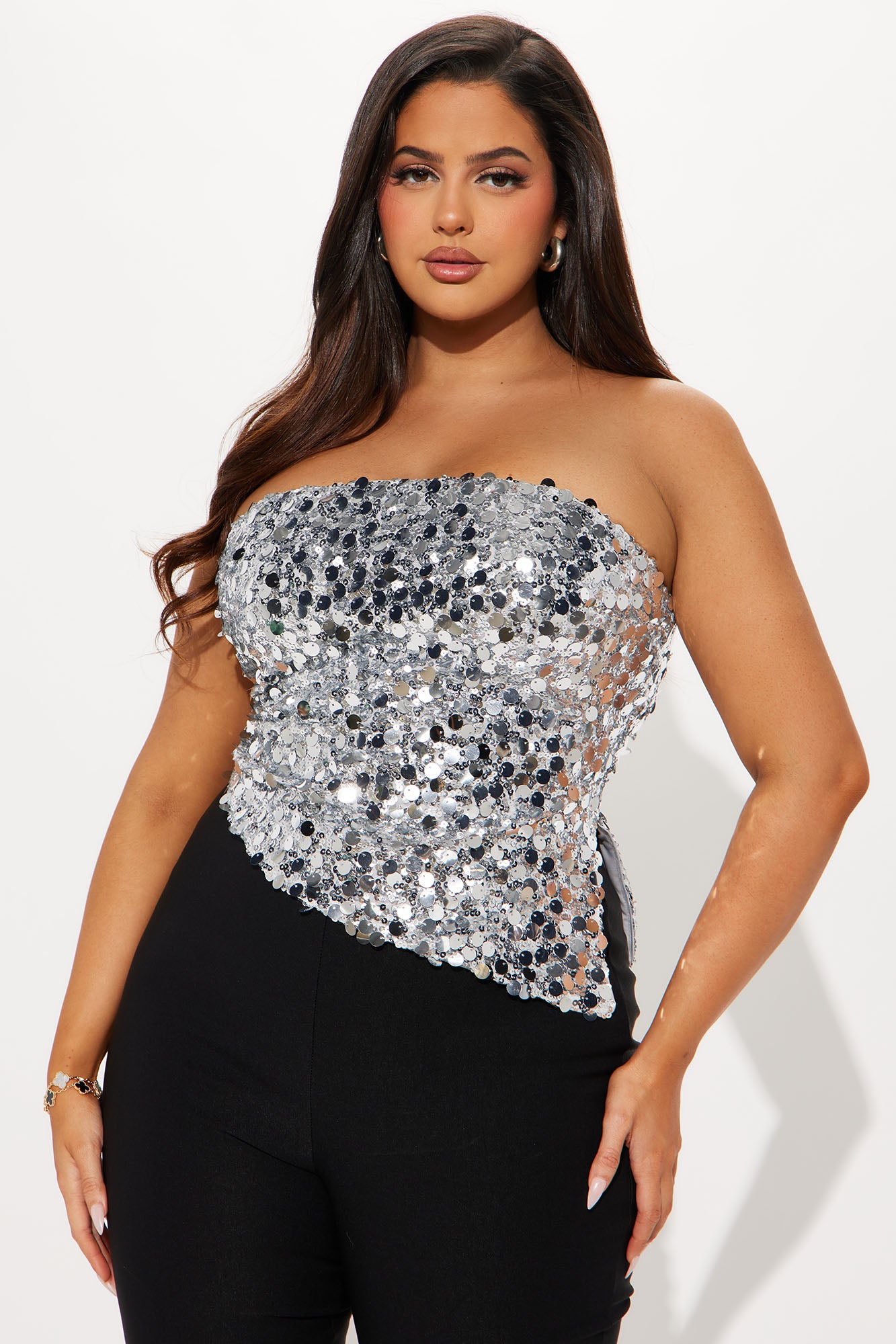 Let's Dance Sequin Tube Top - Silver