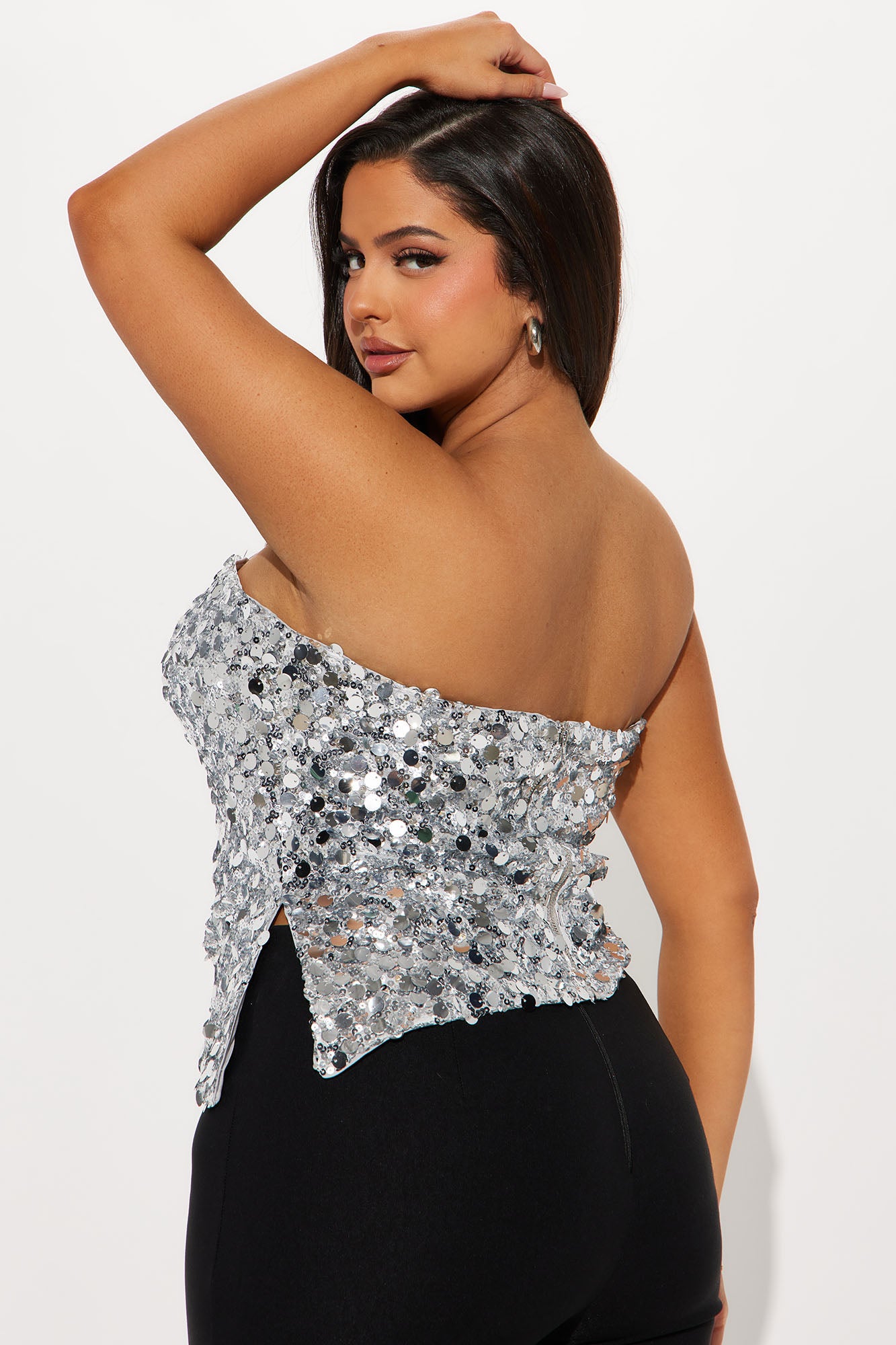 Let's Dance Sequin Tube Top - Silver