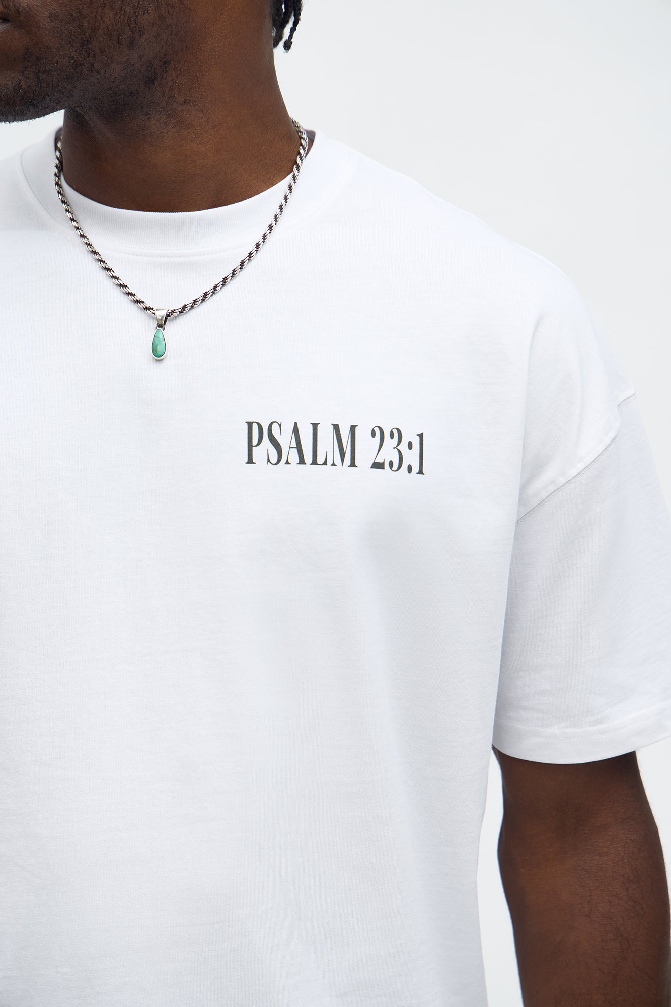 Psalms 23 Verse 1 Oversized Short Sleeve Tee - White