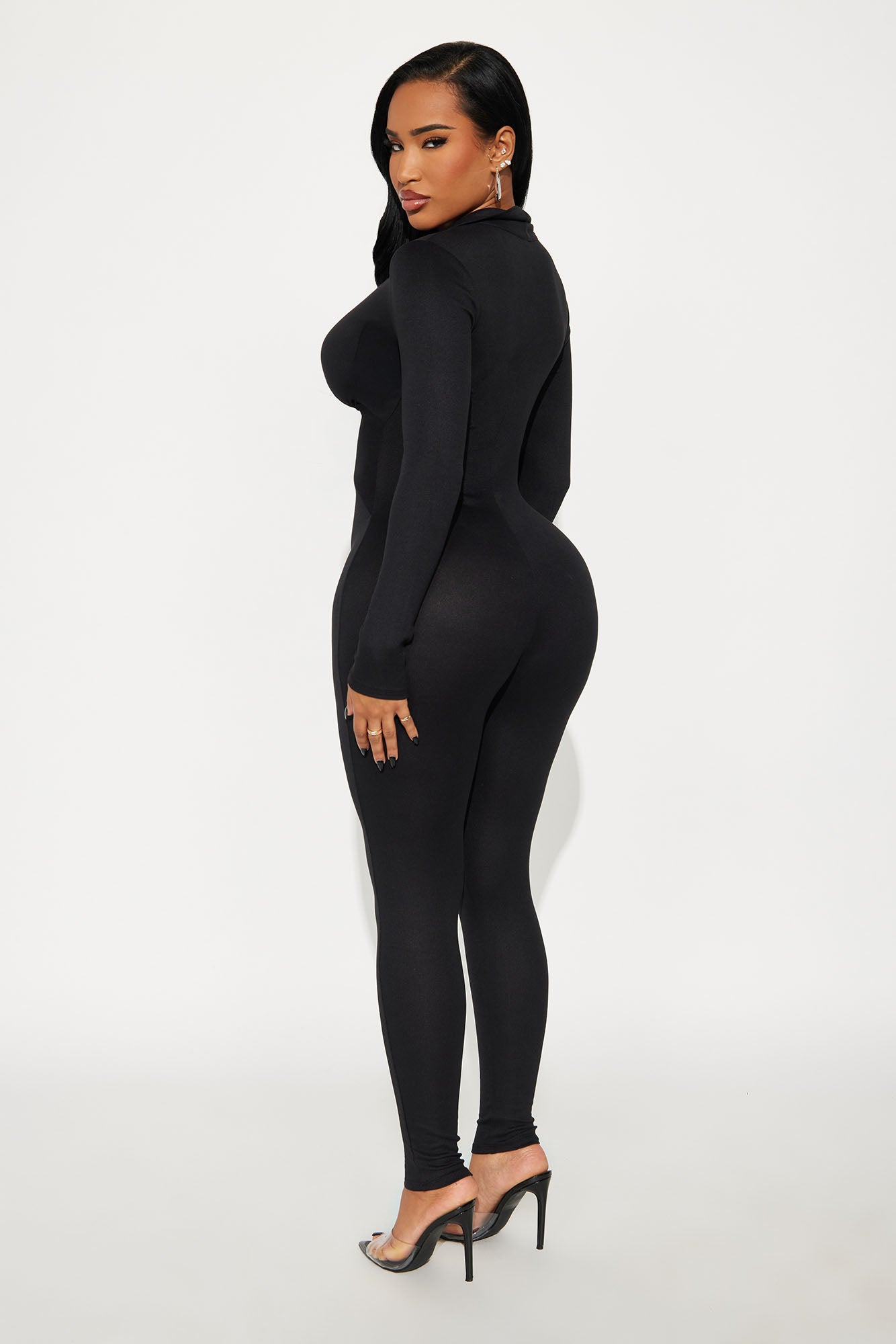 Dayanna Ribbed Knot Jumpsuit - Black