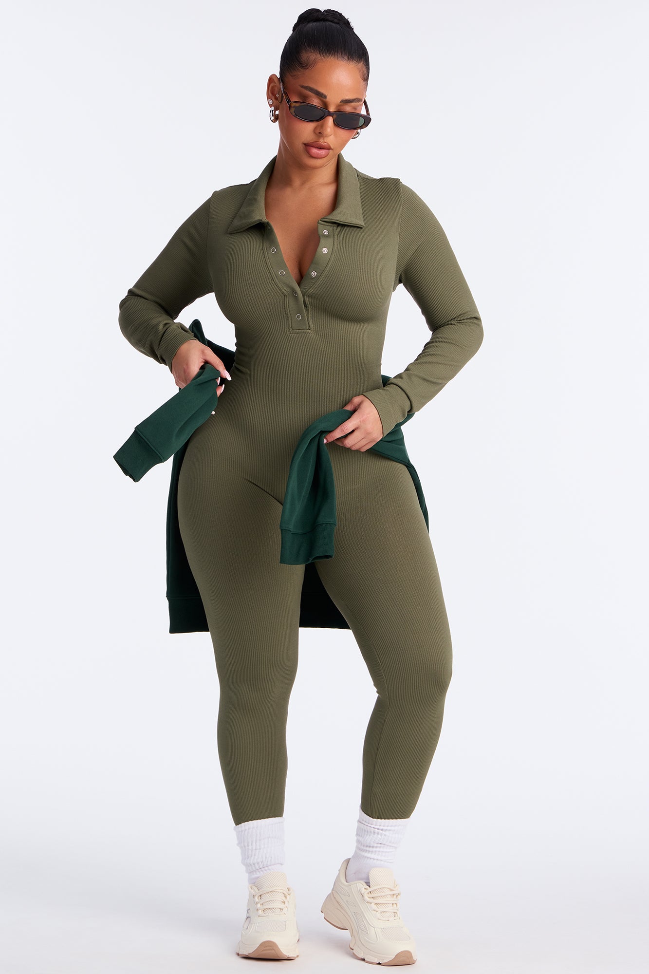 Back To It Seamless Jumpsuit - Olive