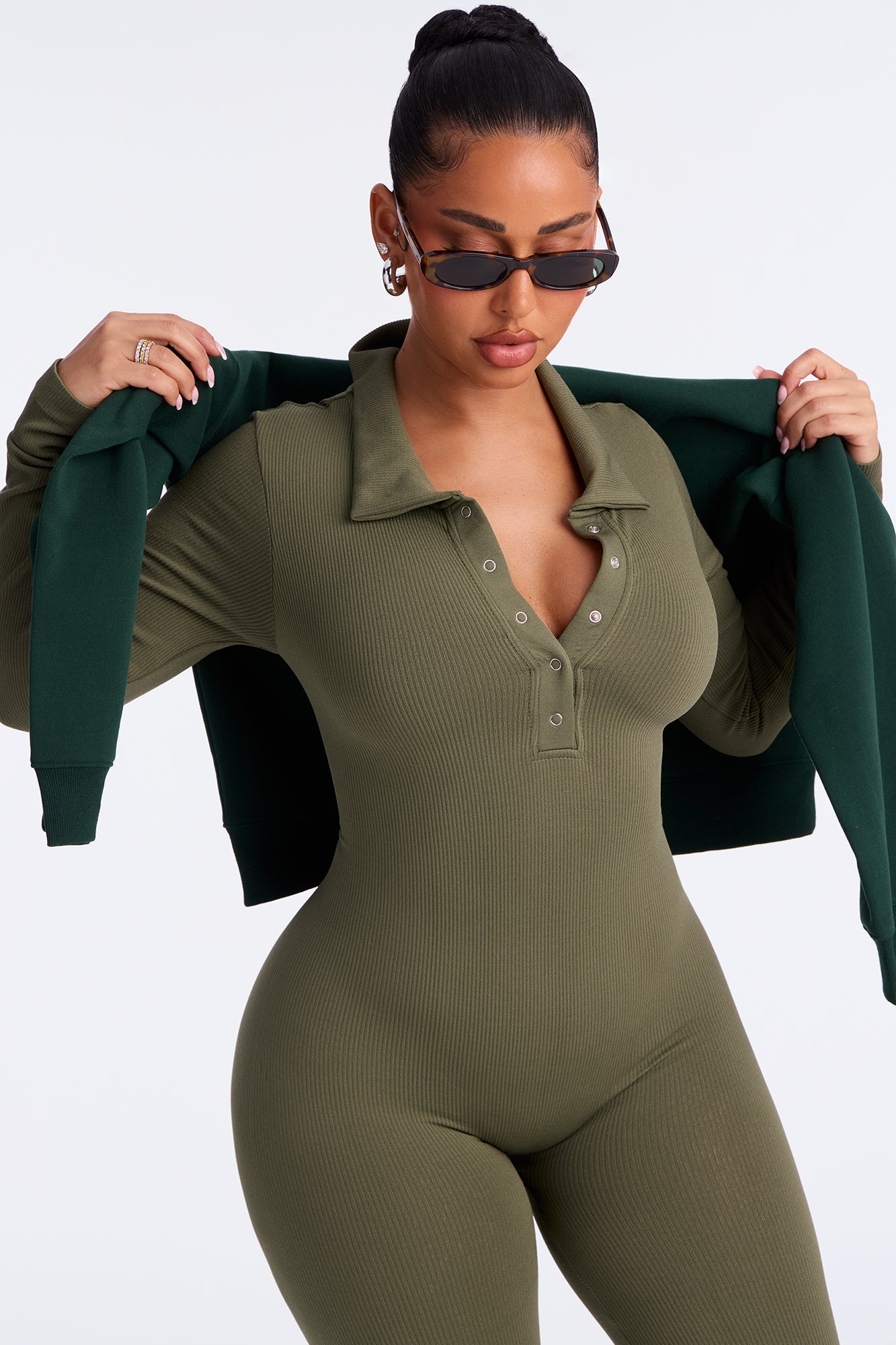 Back To It Seamless Jumpsuit - Olive