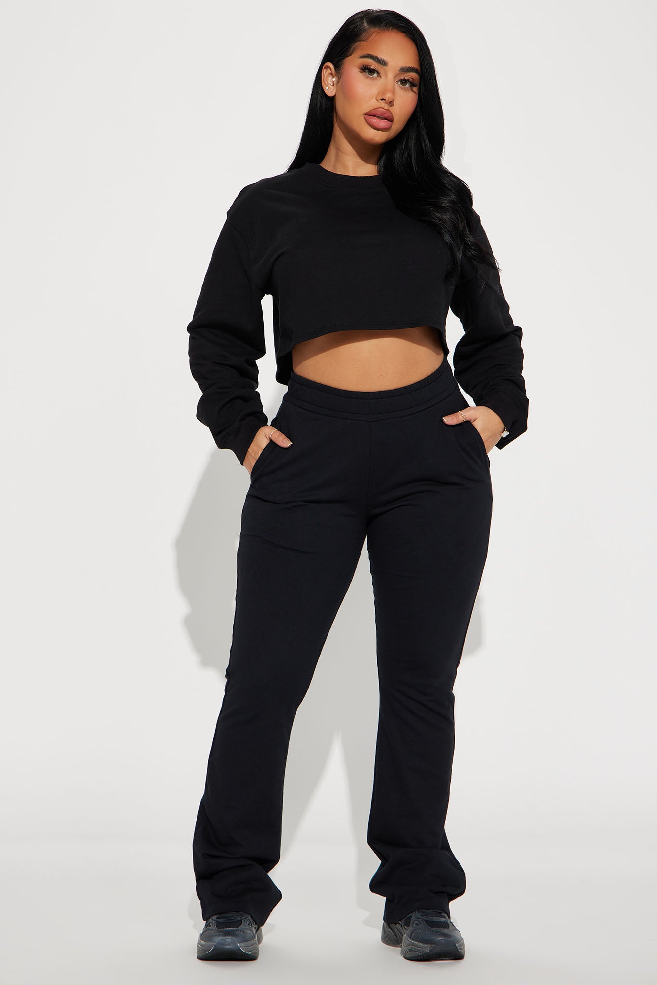 Flight Time Lounge Flare Pants - Black