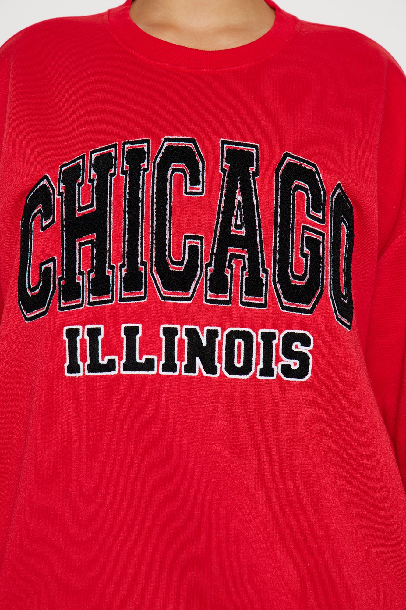 Chicago Crew Neck Sweatshirt - Red
