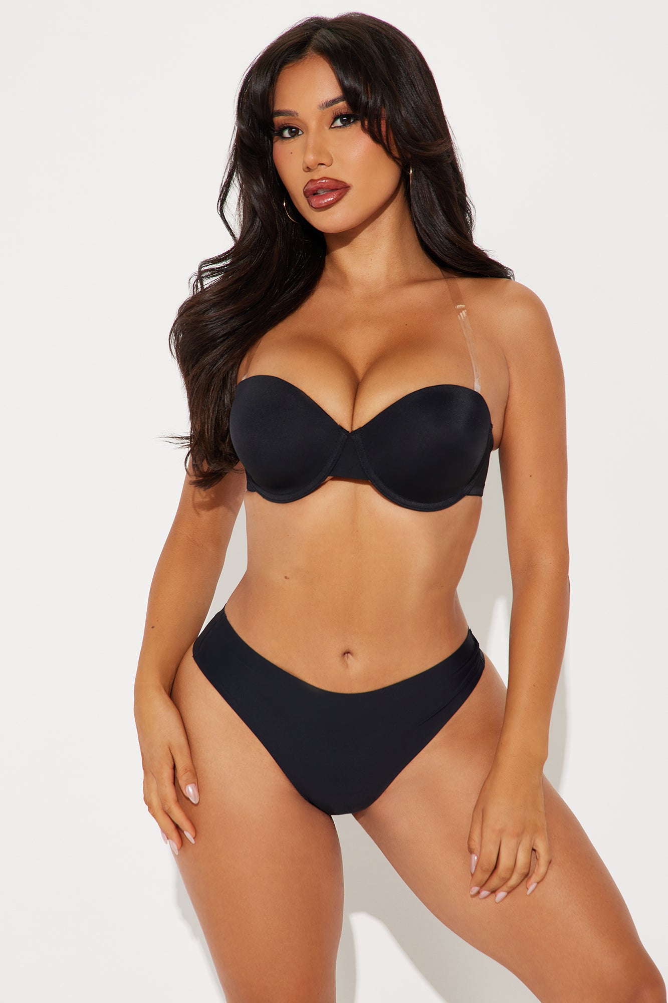 Lets Be Clear Invisible Strap Bra - Black