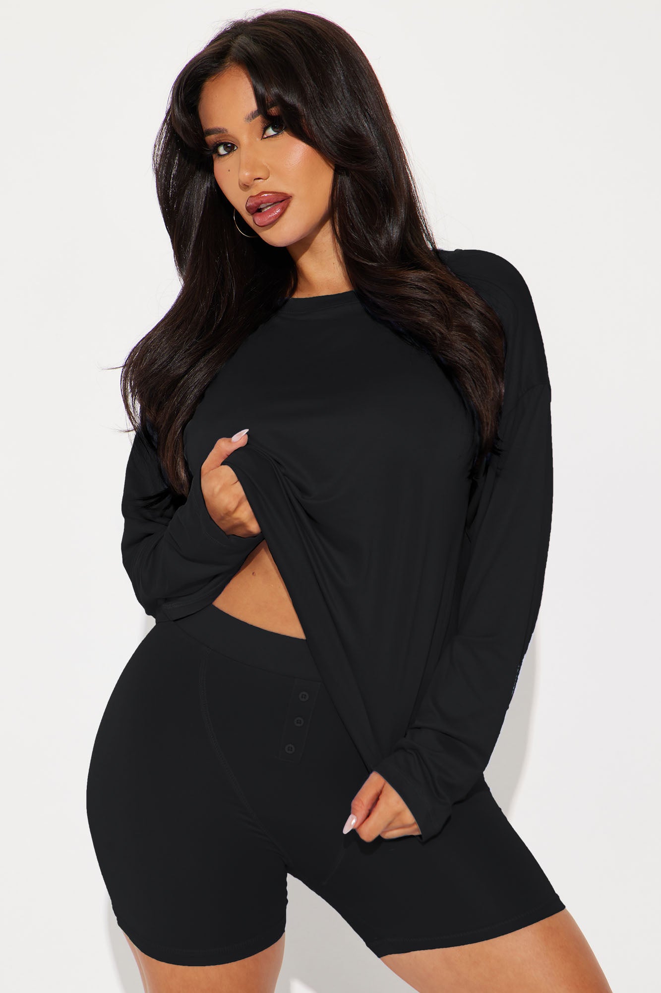 Me And You PJ Boxer Short Set - Black