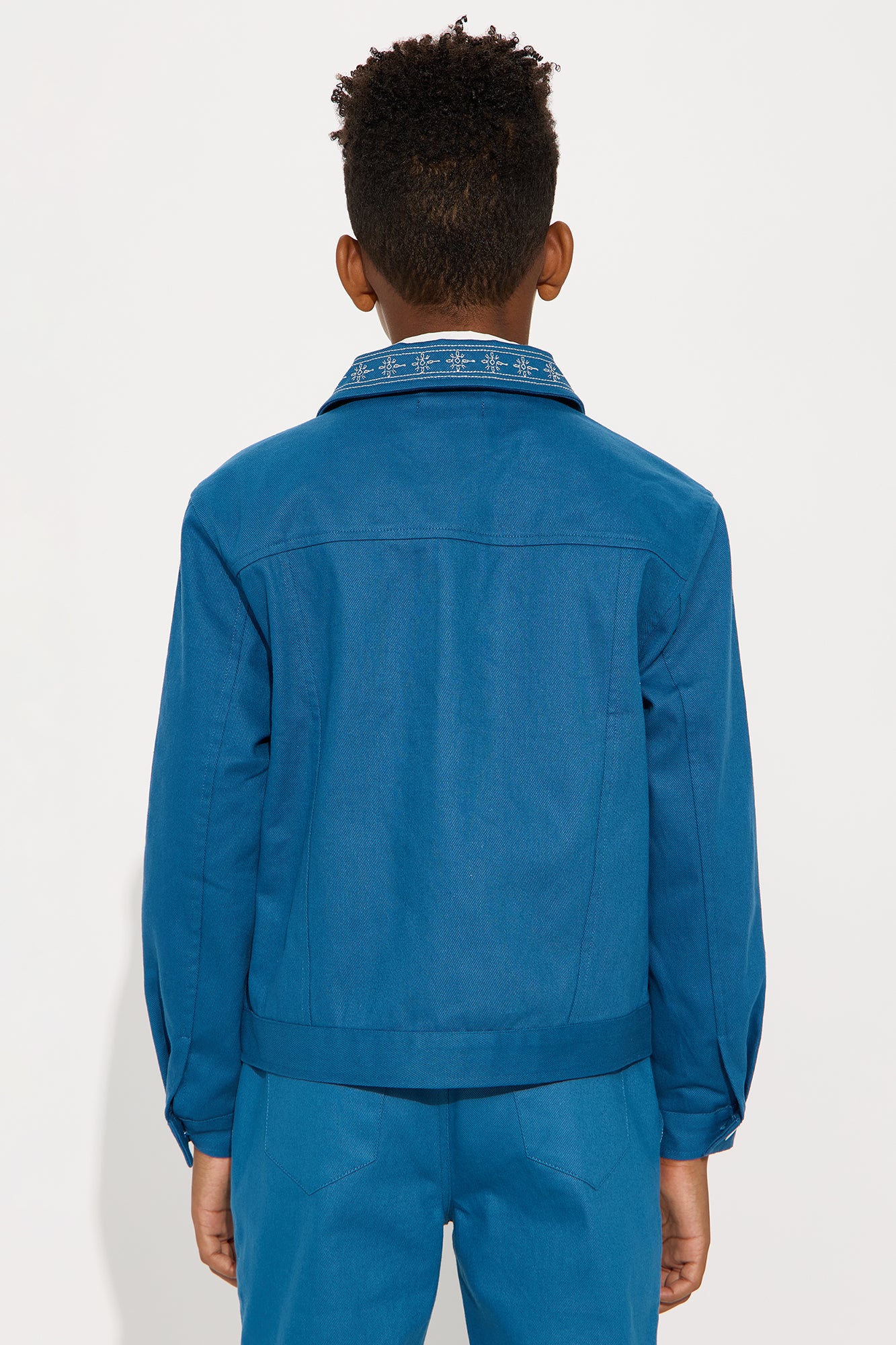 Mini On A Loop Embroidered Stitch Trucker Jacket - Blue