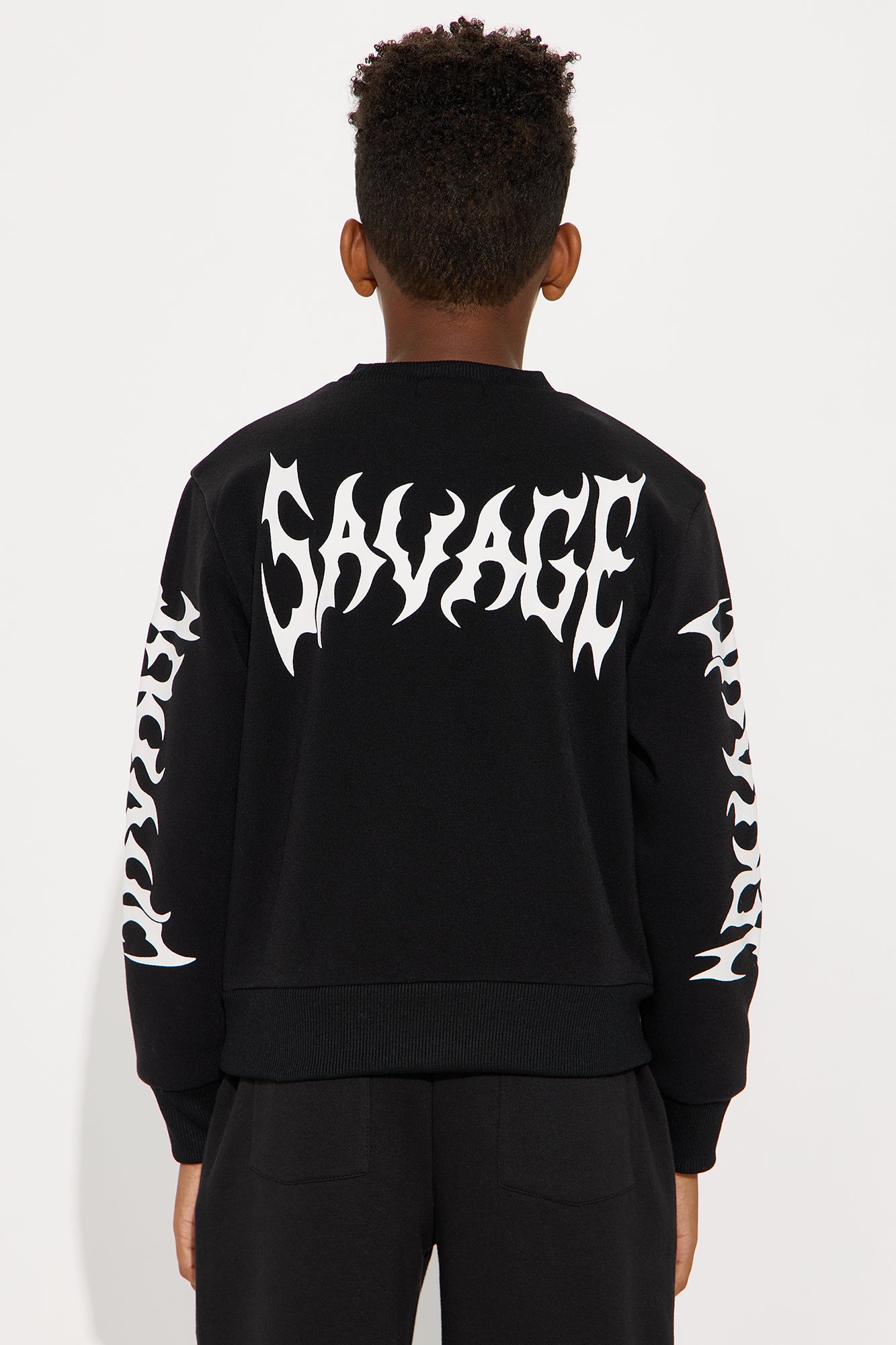 Mini So Savage Crew Neck Sweatshirt - Black