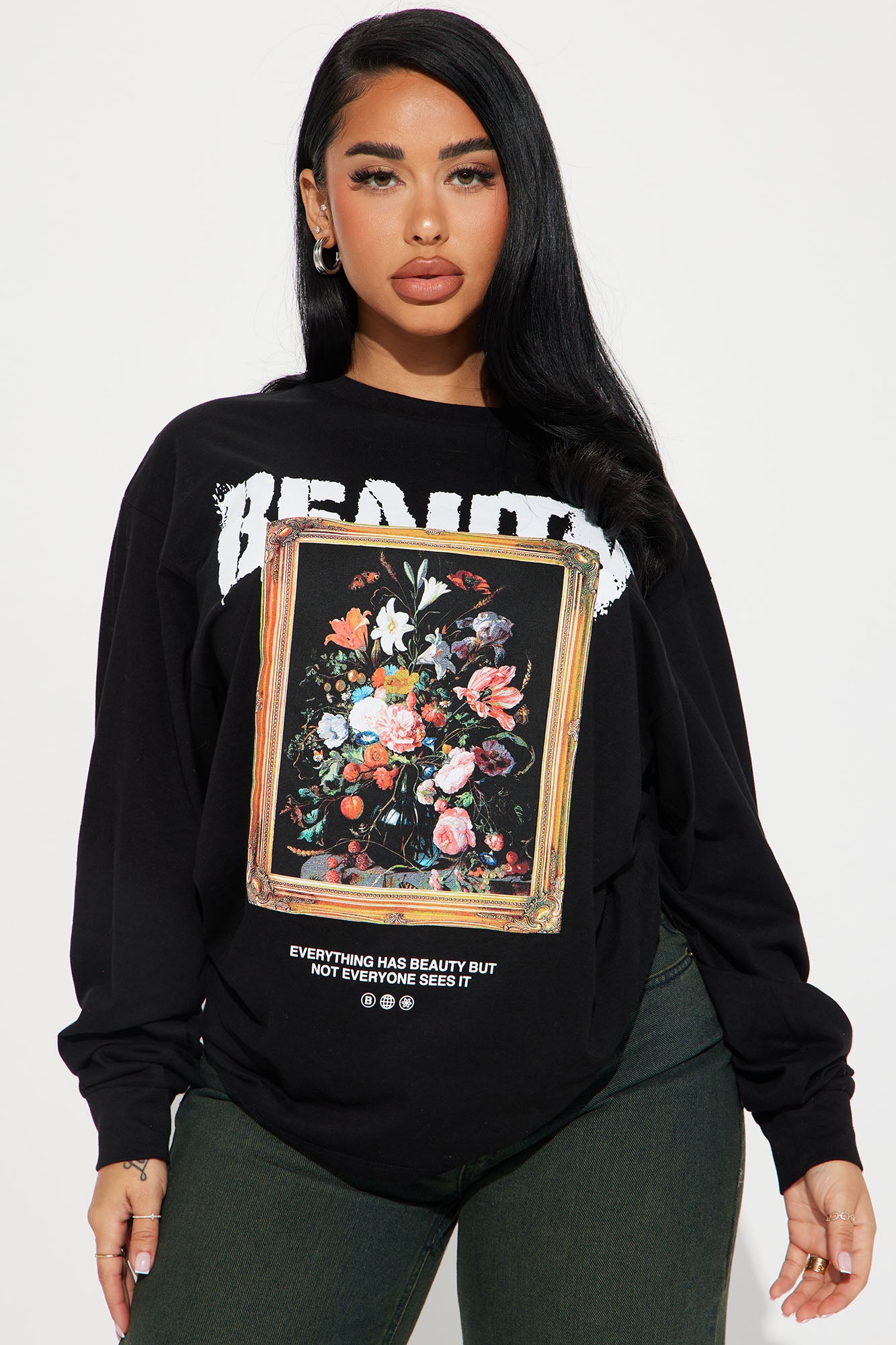 Eternal Beauty Long Sleeve Tshirt - Black
