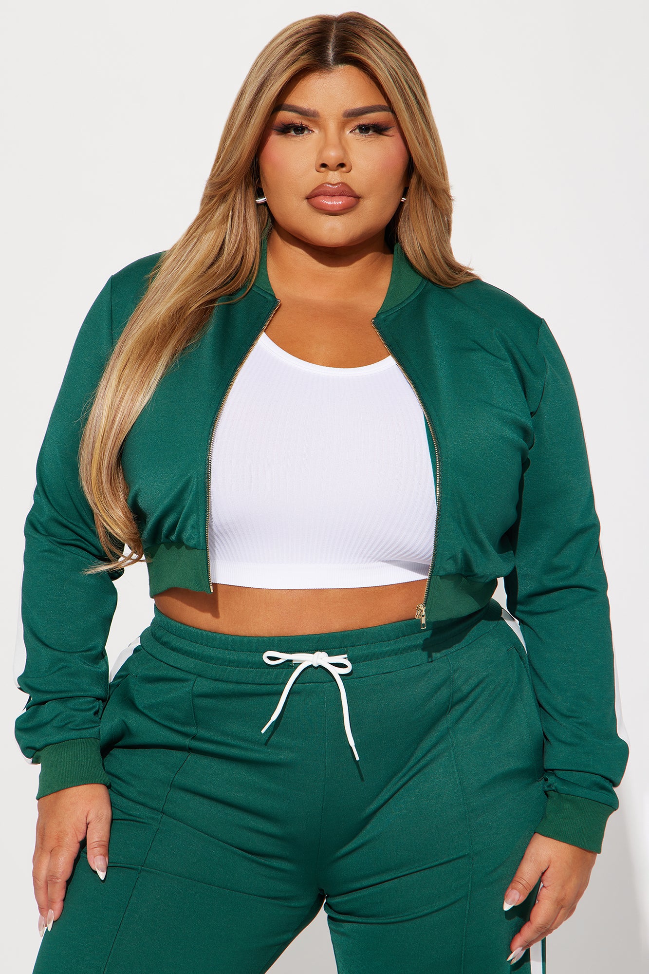 Hanging Out Later Track Pant Set - Hunter