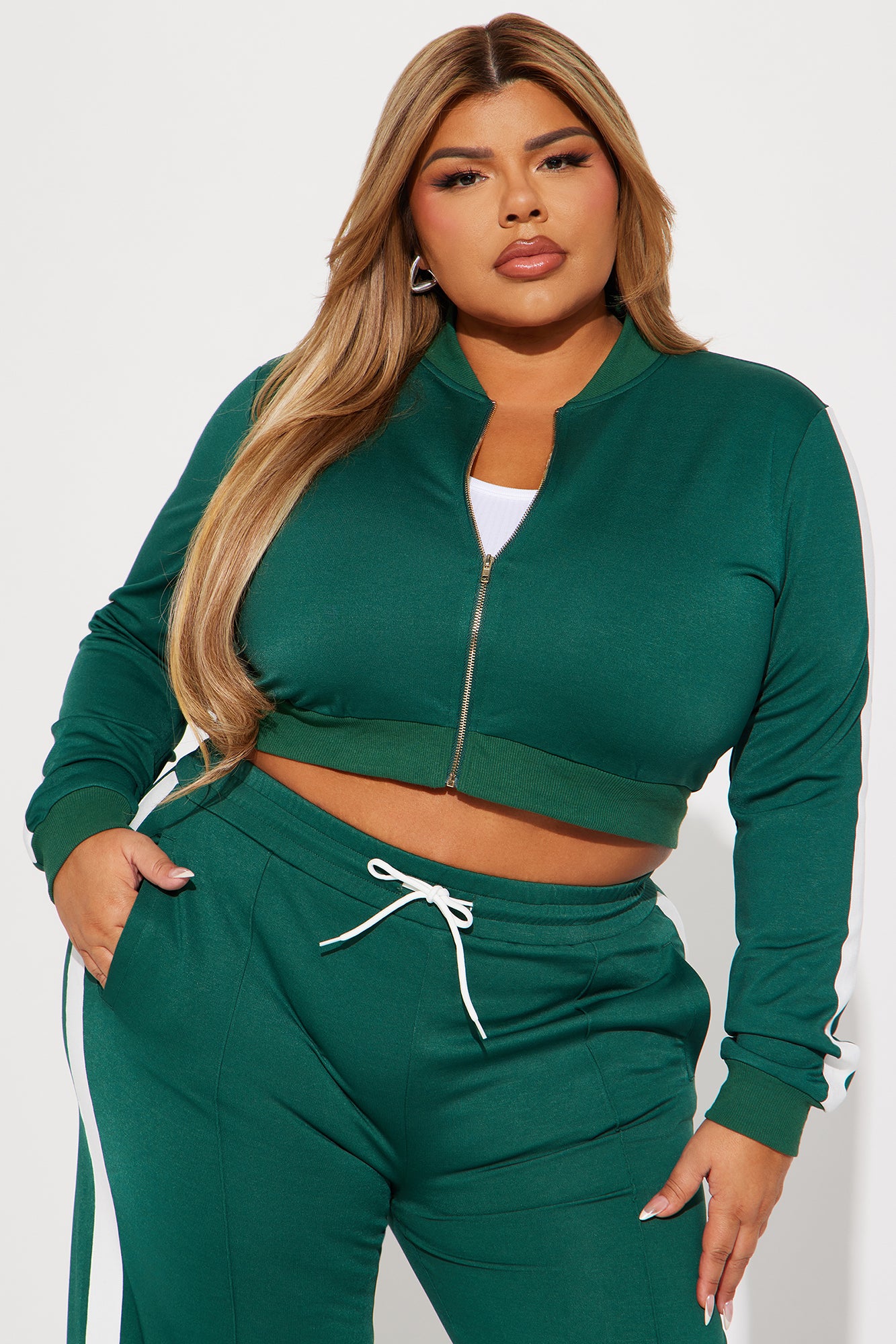 Hanging Out Later Track Pant Set - Hunter