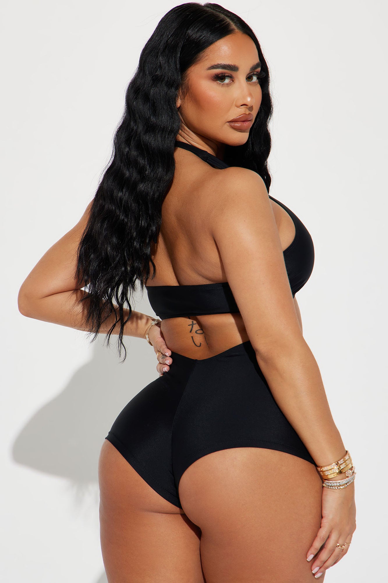 Sophia Cut Out 1 Piece Swimsuit - Black