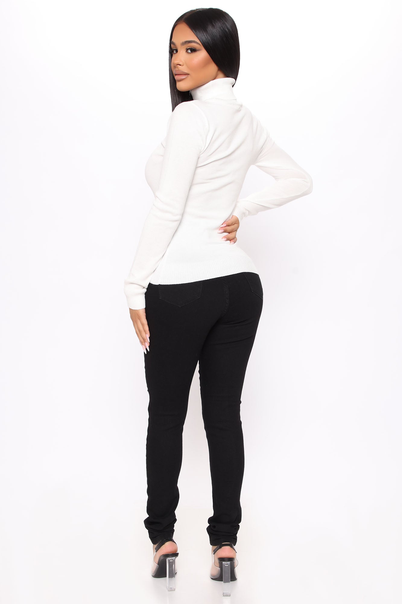 Lena Turtleneck Top - Off White