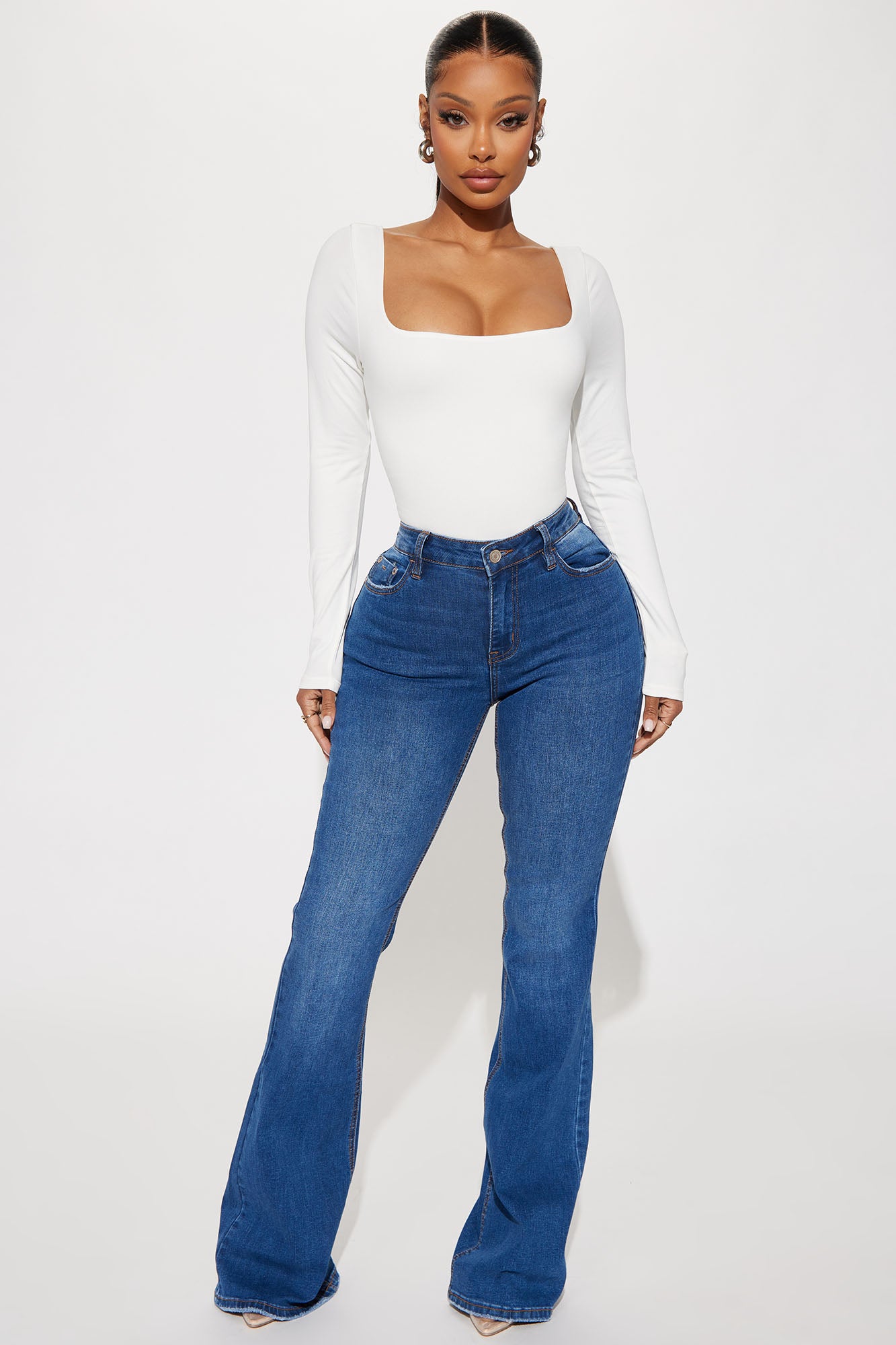 Raissa Long Sleeve Bodysuit - White