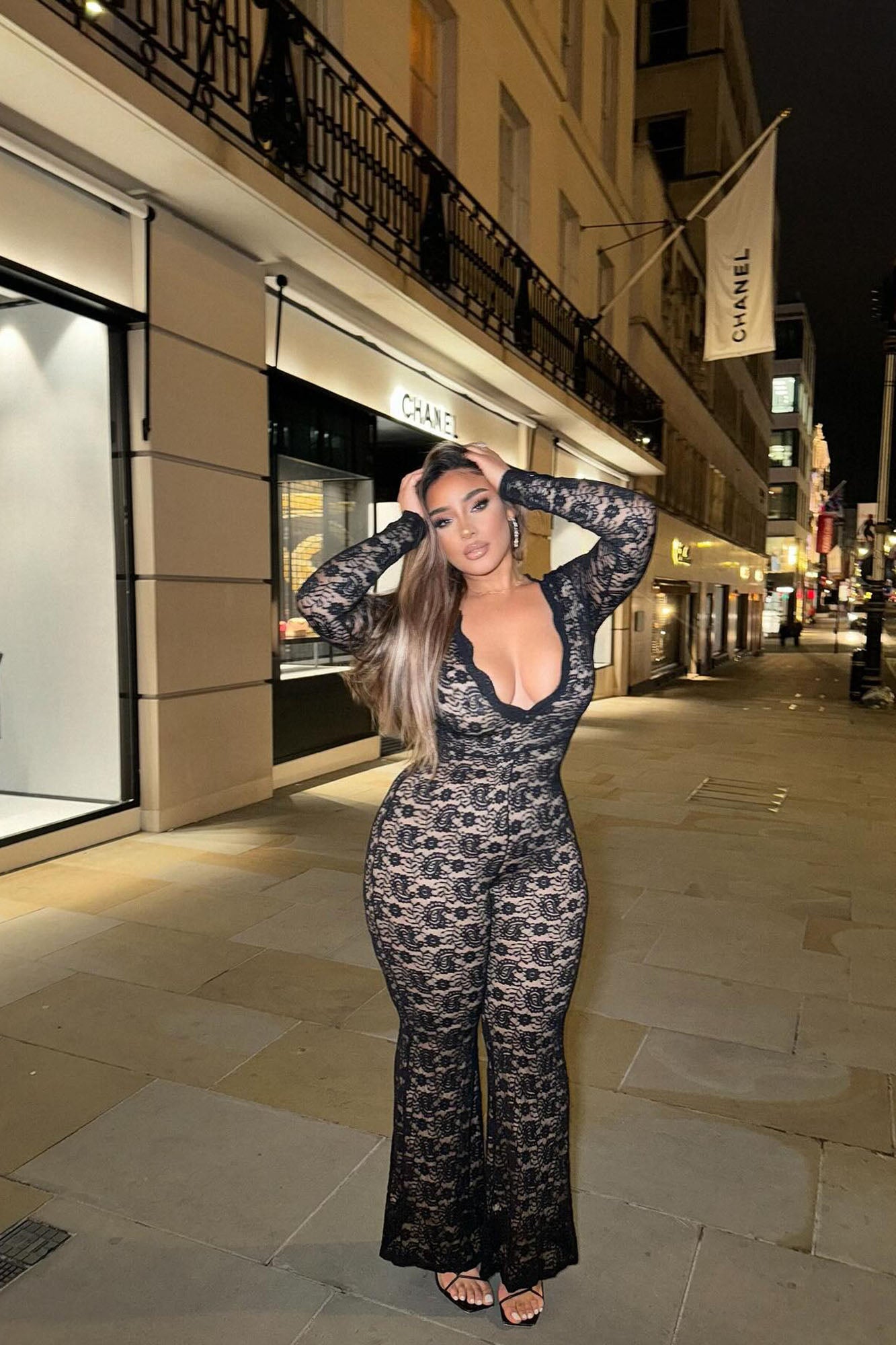 Laced Babe Jumpsuit - Black