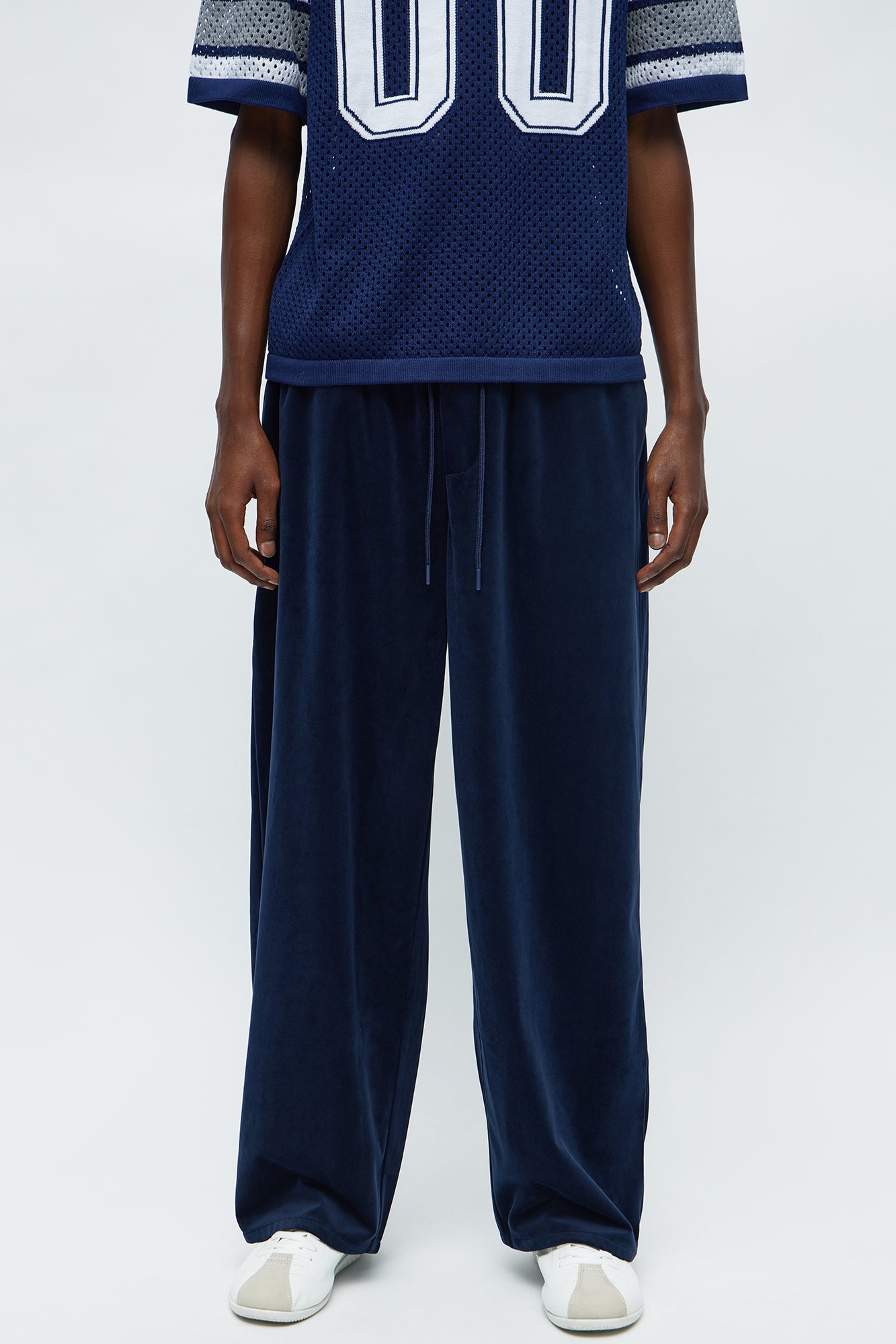 Baggy Fancy Slouch Drawstring Pant - Navy