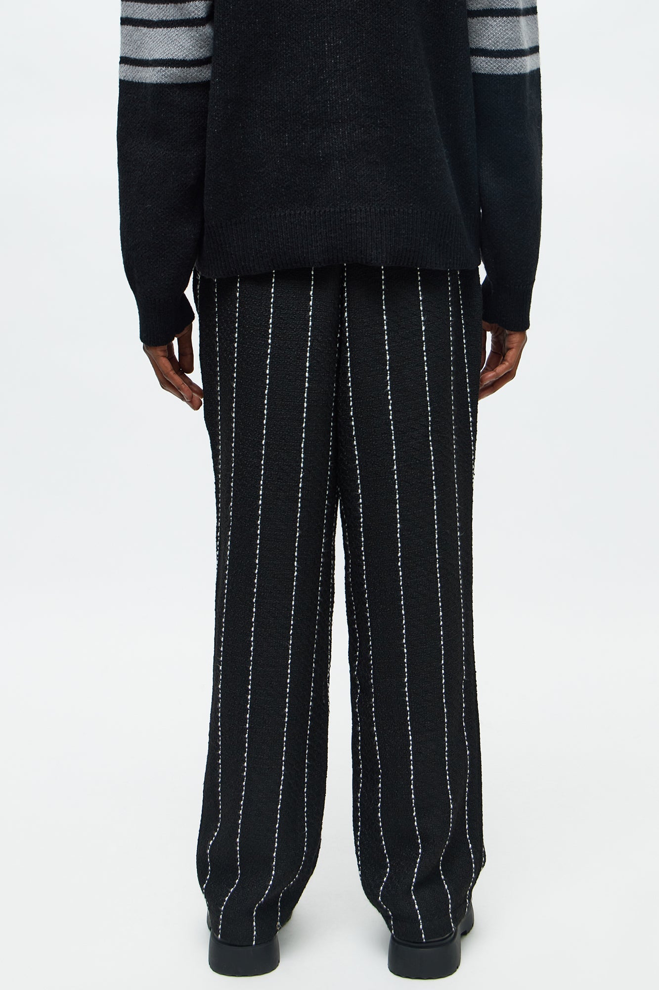 Straight Newport Beach Textured Drawstring Pant - Black