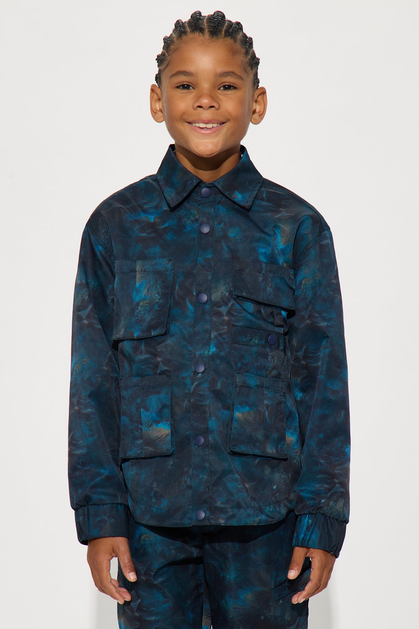 Mini Relaxed Viktor Utility Jacket - Blue/combo