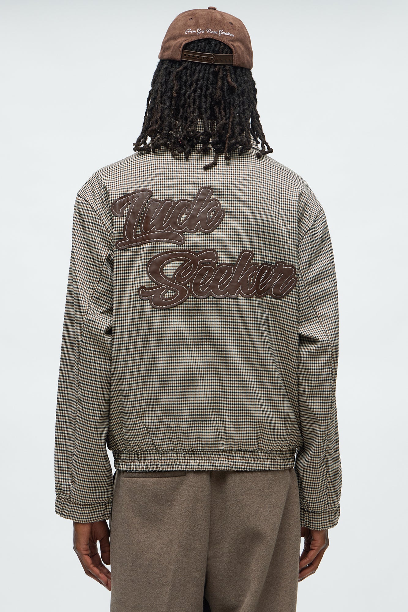 Lucky Seeker Plaid Bomber Jacket - Brown