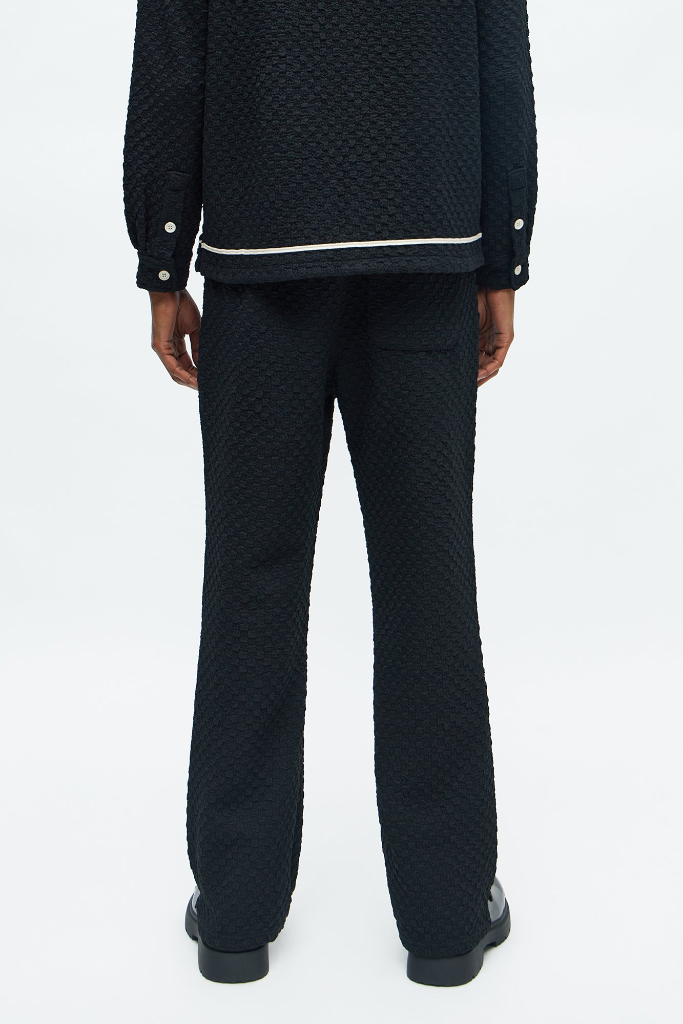 Slim Flare Soho Weave Slit Pant - Black