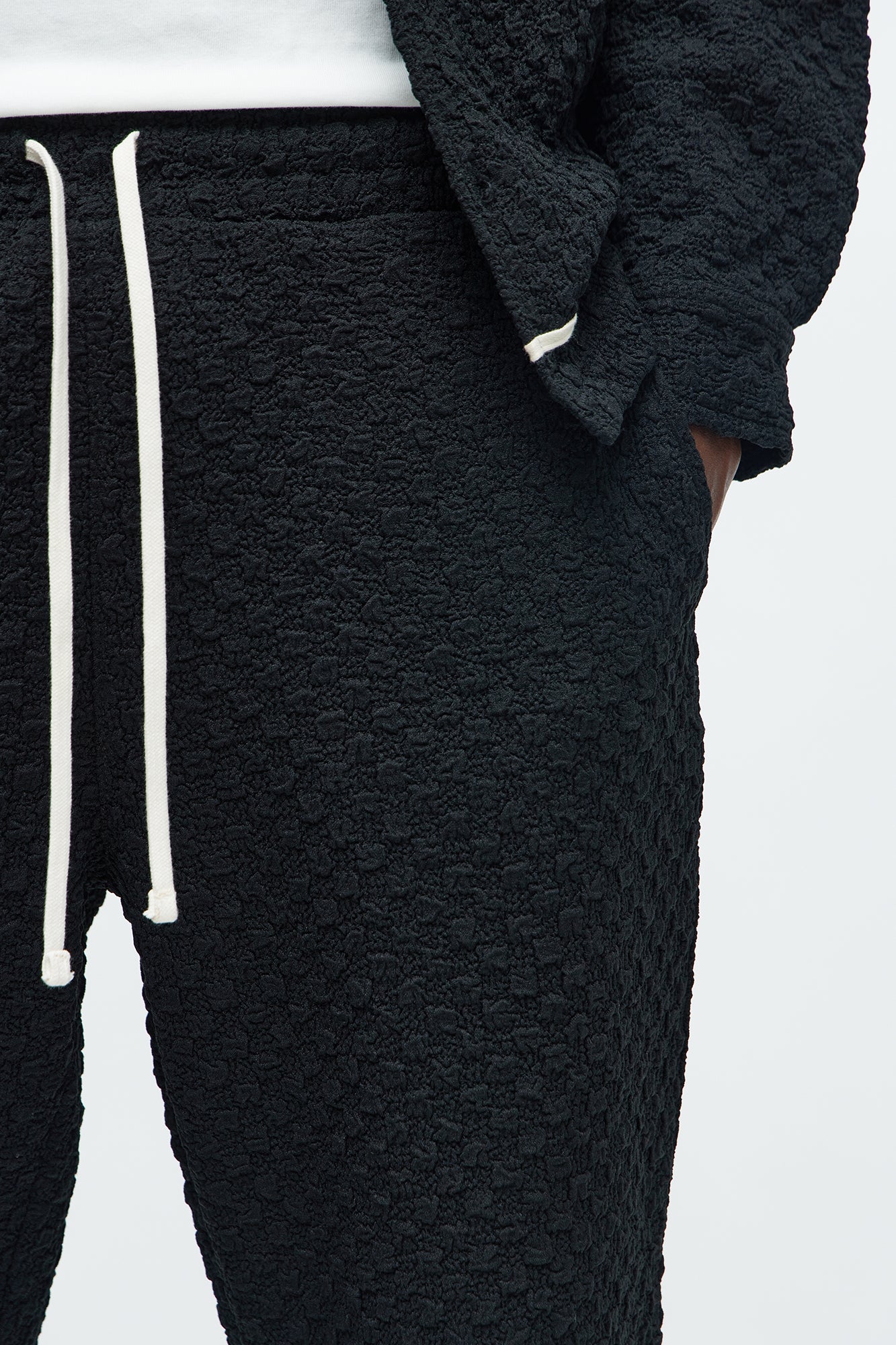 Slim Flare Soho Weave Slit Pant - Black