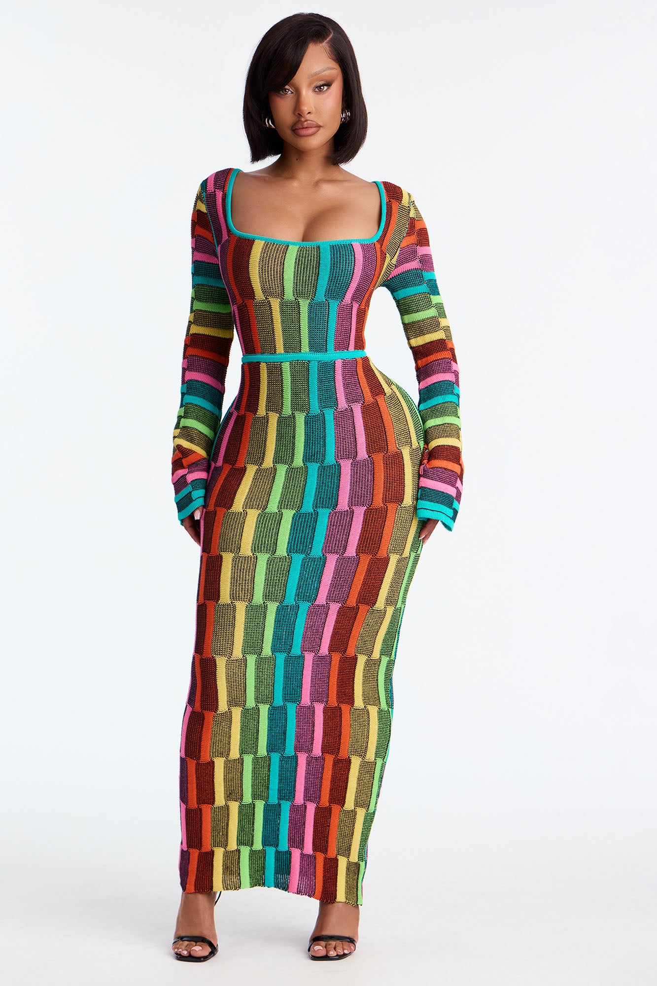 Sia Long Sleeve Maxi Dress - Multi Color