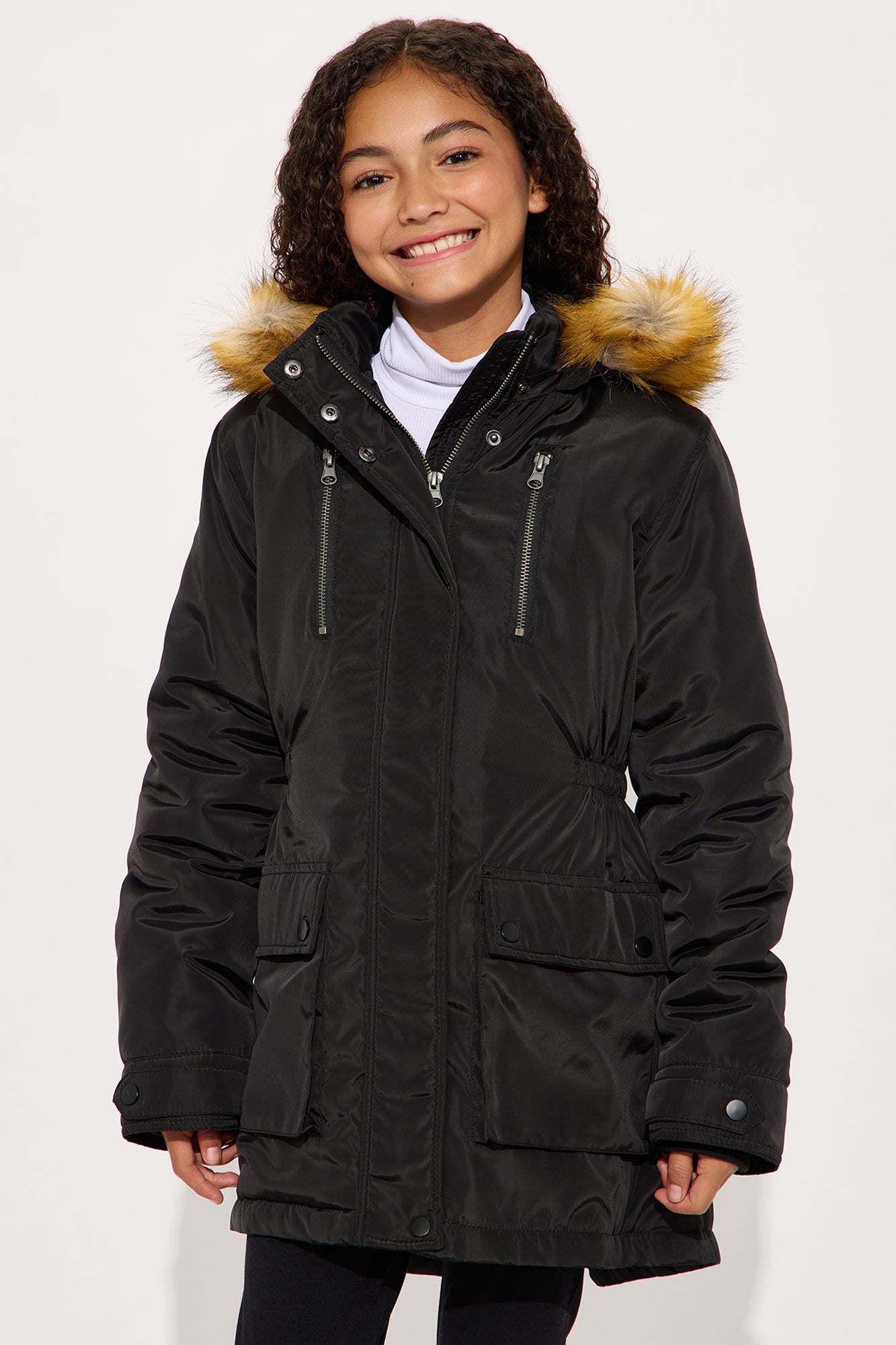 Mini Cold News Puffer Jacket - Black