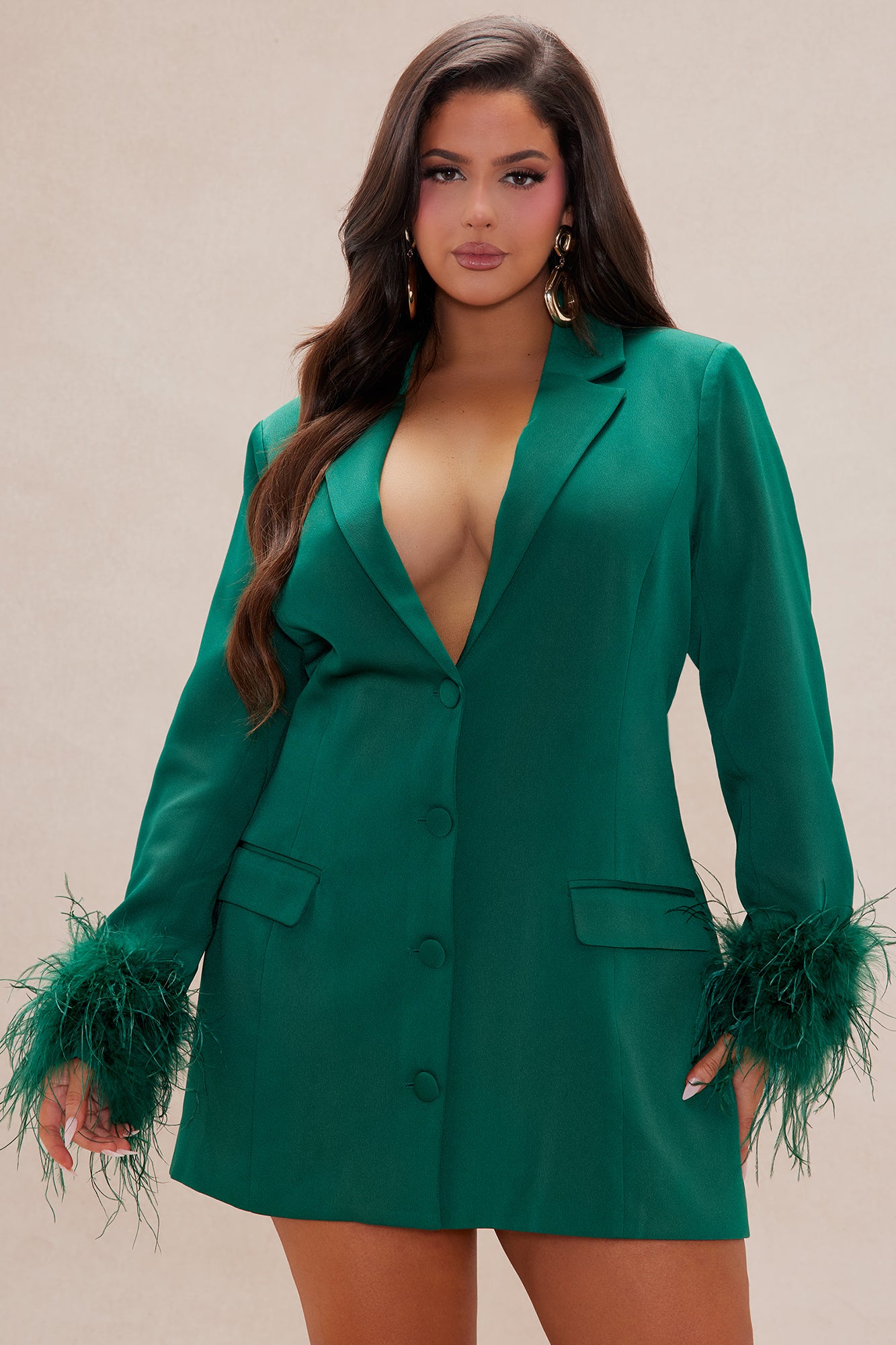 Heidi Feather Blazer Dress - Hunter