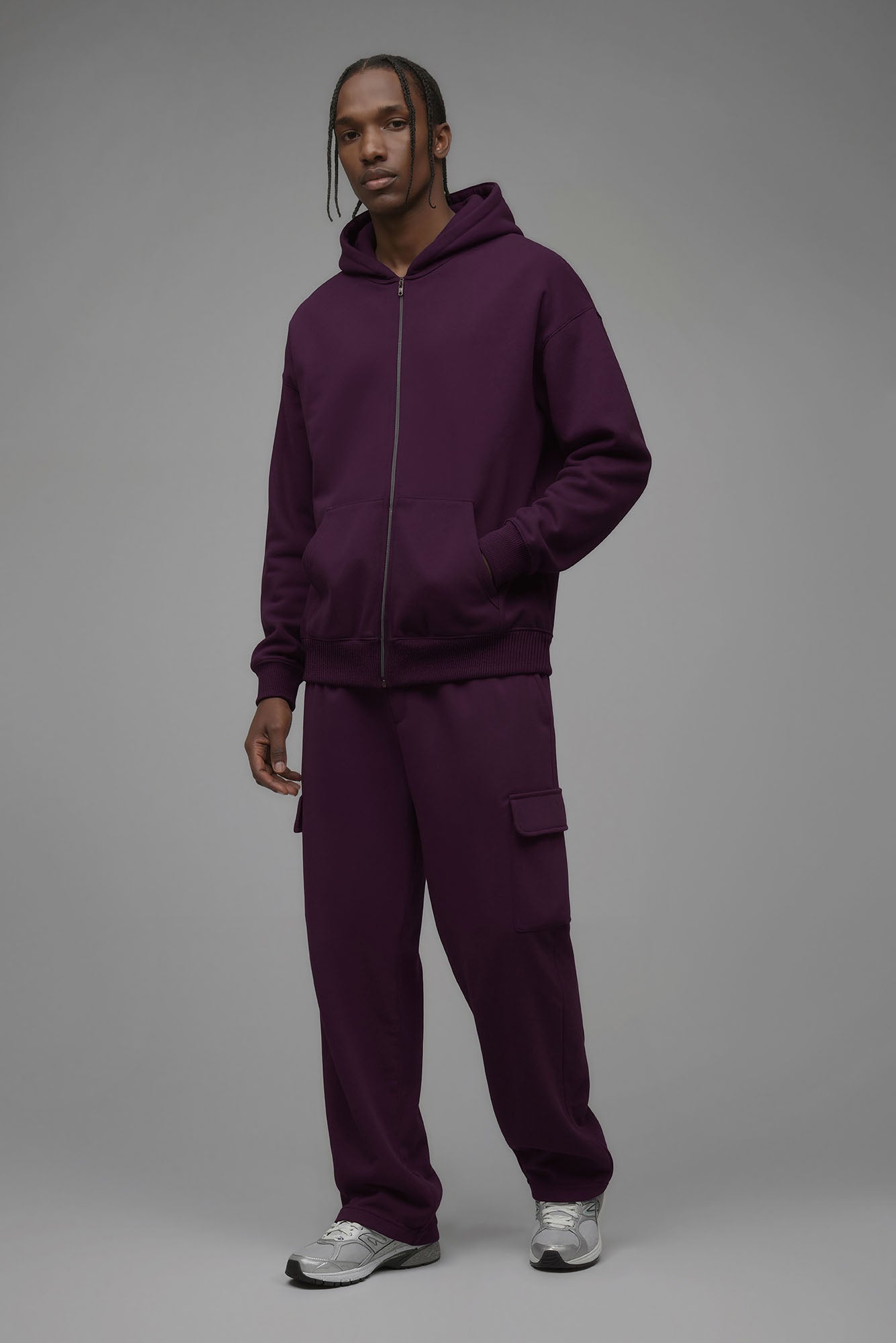 410 Oversized Zip Hoodie - Plum