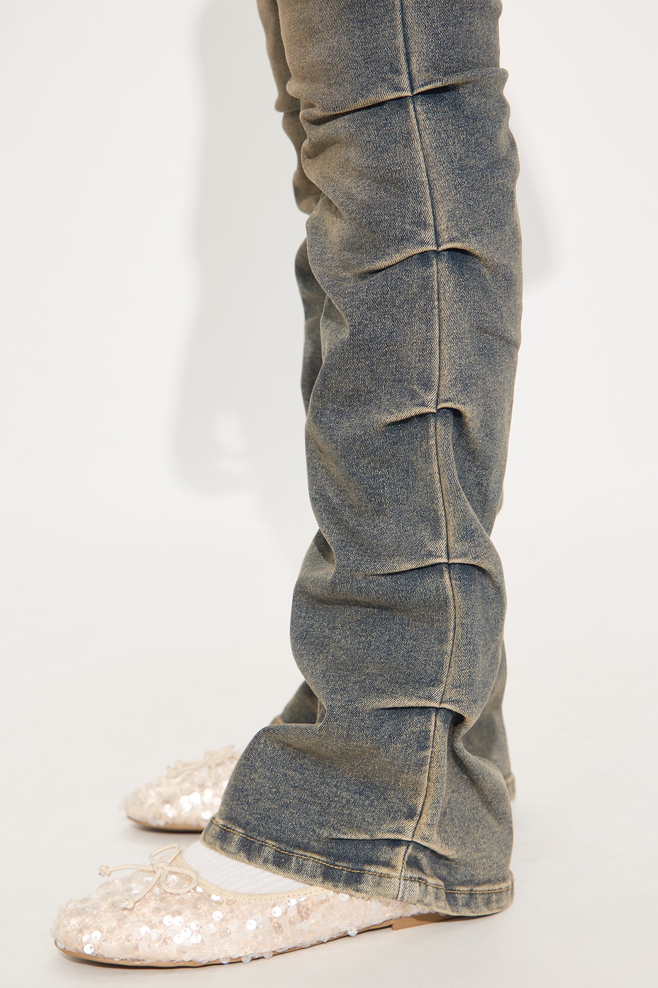 Mini Calling For You Stacked Bootcut Jeans - Dark Wash