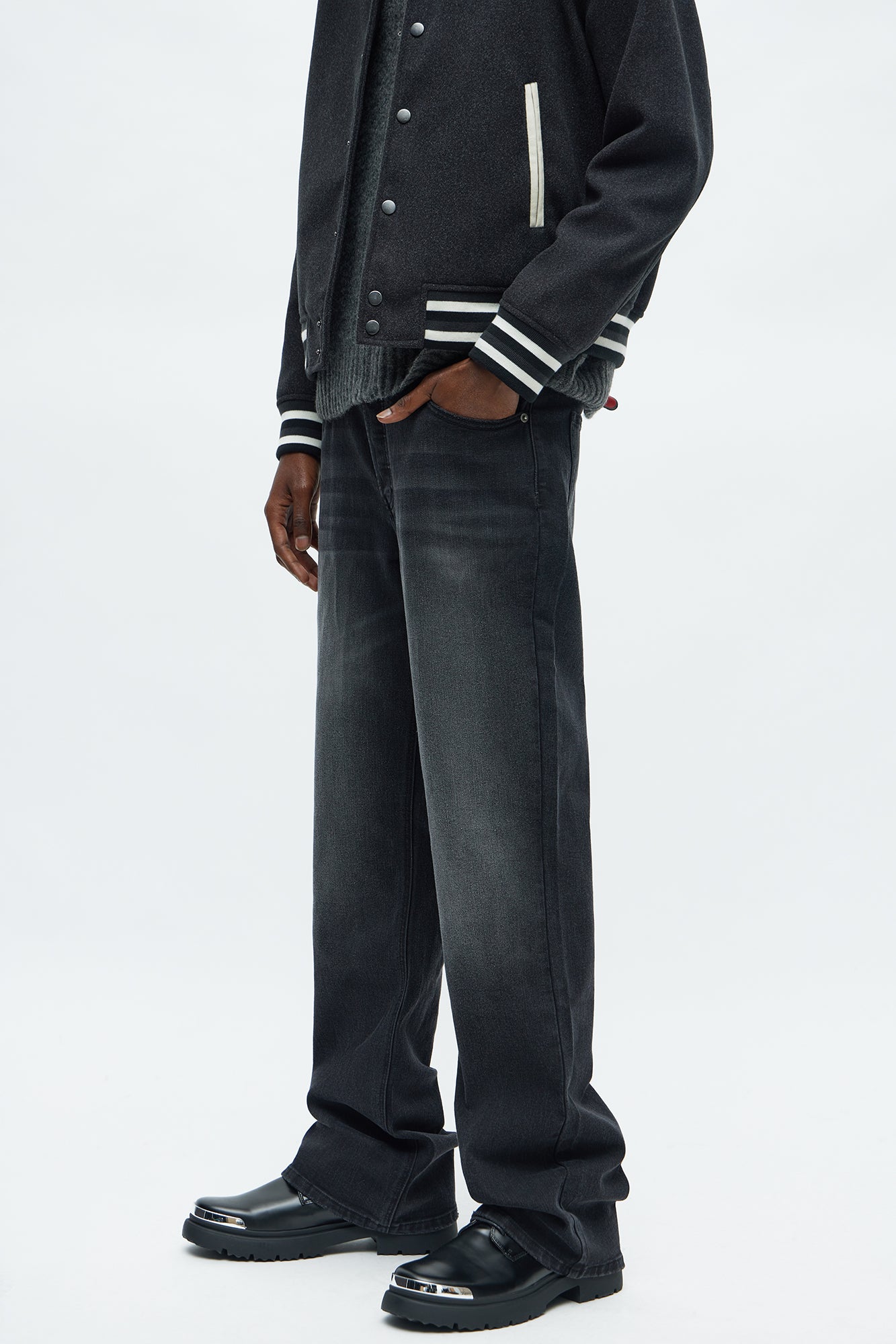 Stacked Slim Flare I'm That Ombre Jean - Black Wash