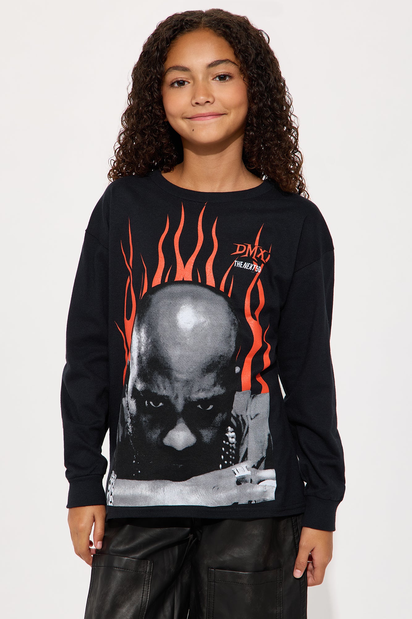 Mini DMX Face Flames Washed Tee - Black