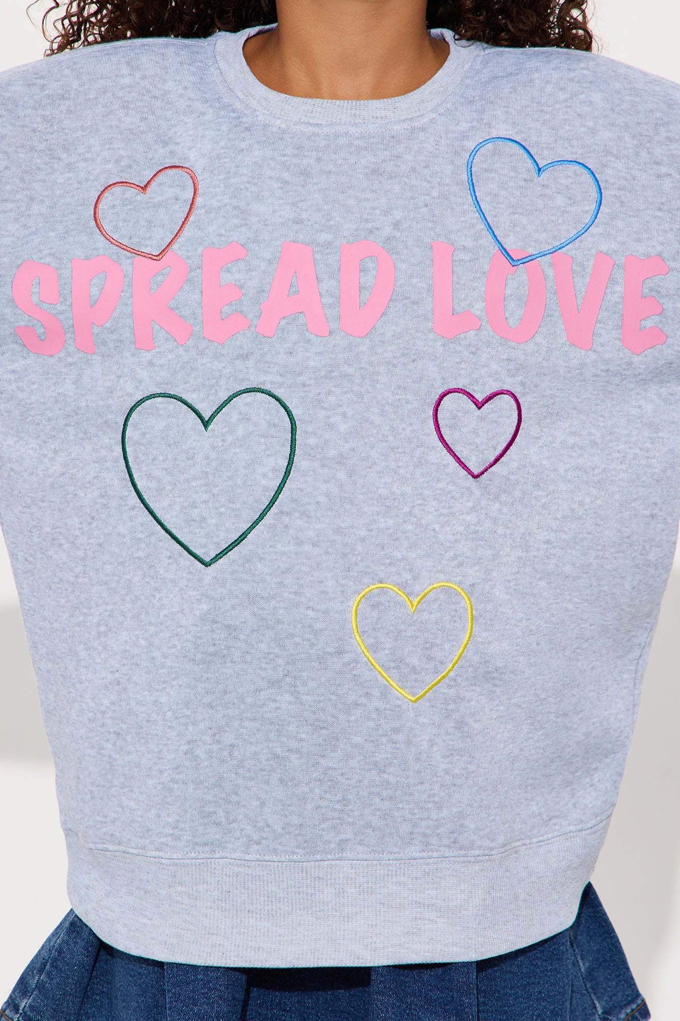 Mini Spread Love Fleece Sweatshirt - Heather Grey