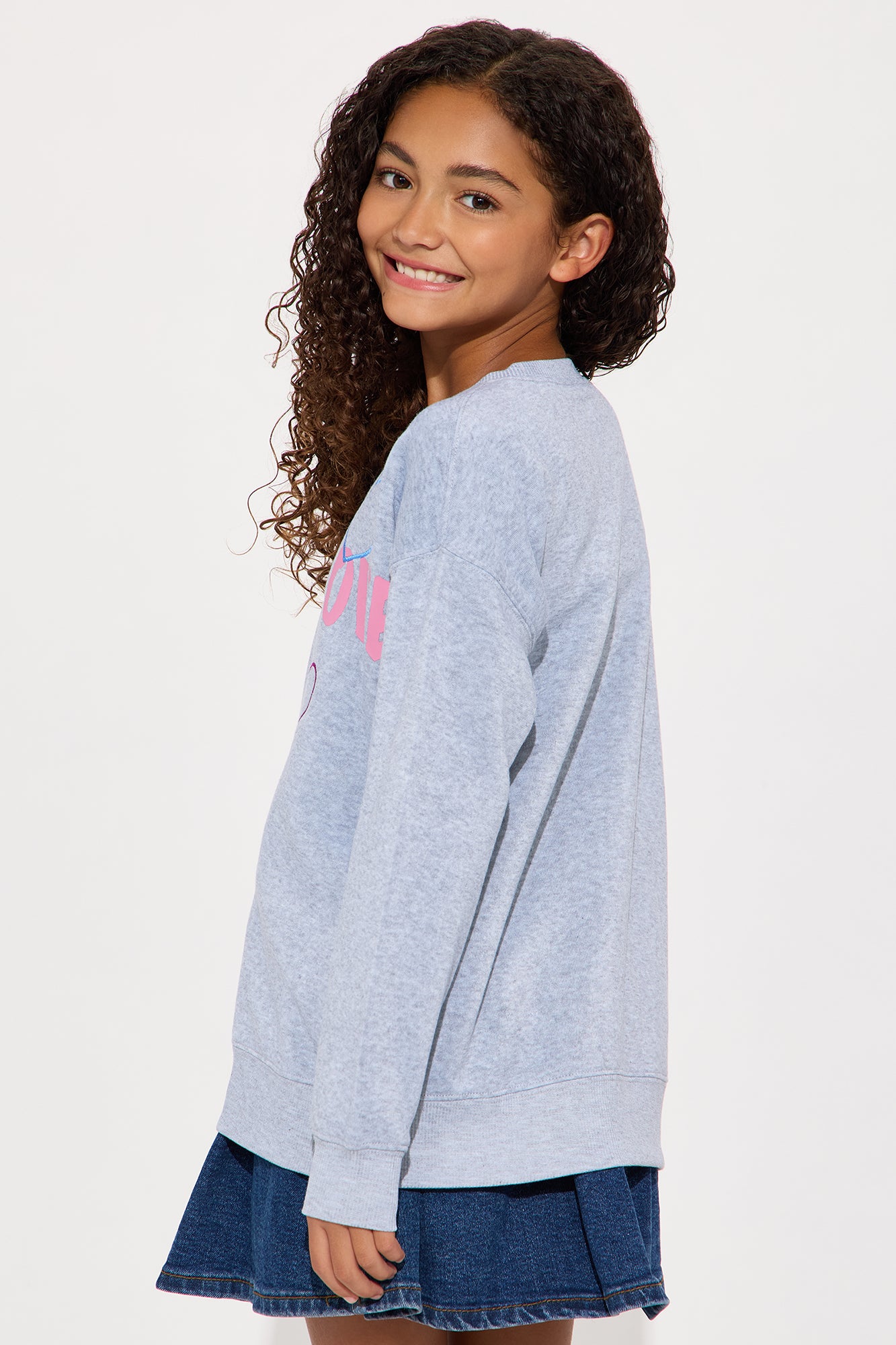 Mini Spread Love Fleece Sweatshirt - Heather Grey