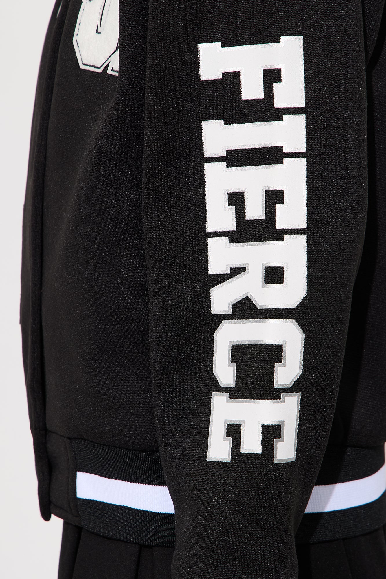 Mini Work Hard Play Hard Varsity Jacket - Black