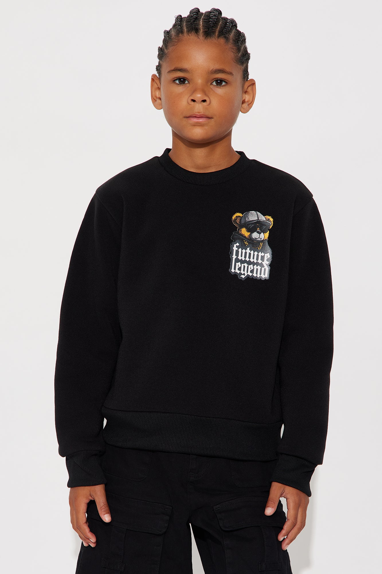 Mini Future Legend Front/Back Crew Neck Sweatshirt - Black