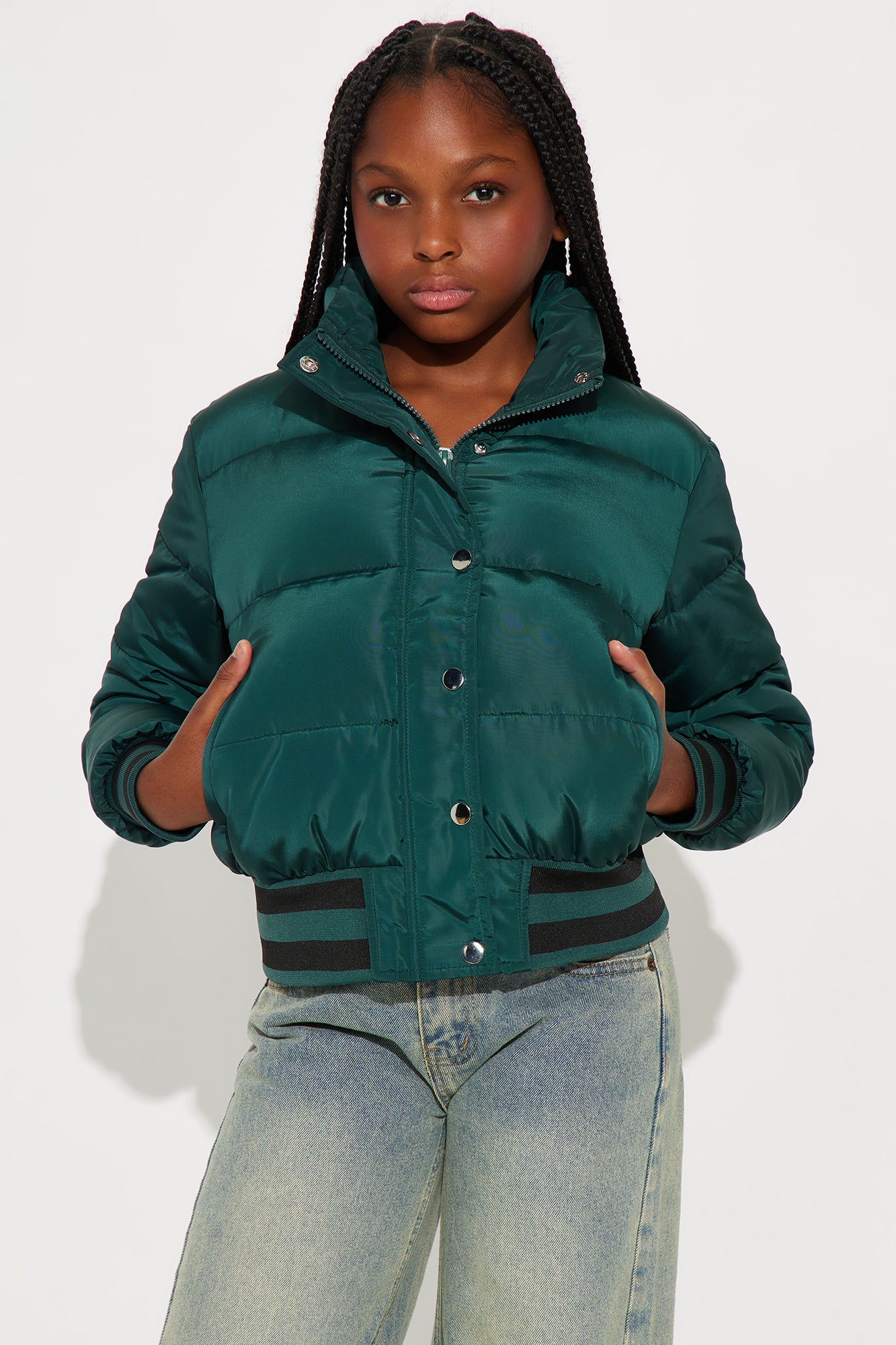 Mini Mrs. Jackson Puffer Jacket - Olive